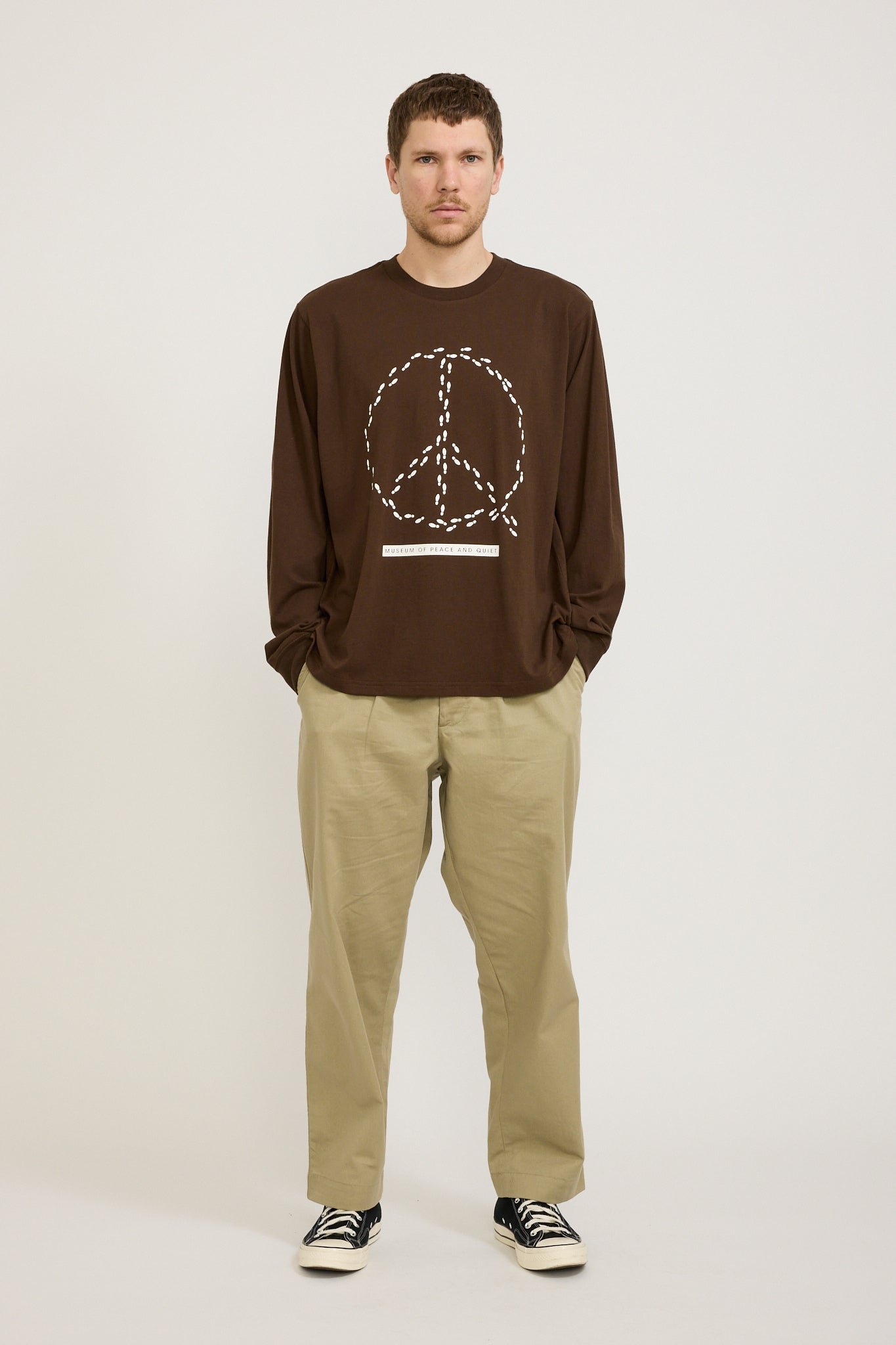 Museum of Peace & Quiet | Peaceful Path L/S T-Shirt Brown | Maplestore