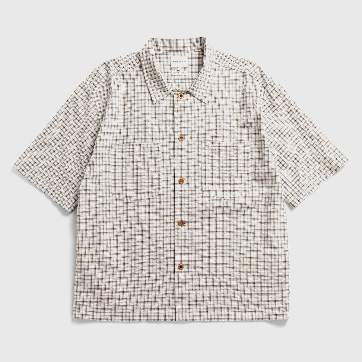 Mols Check SS Camp Shirt Ecru