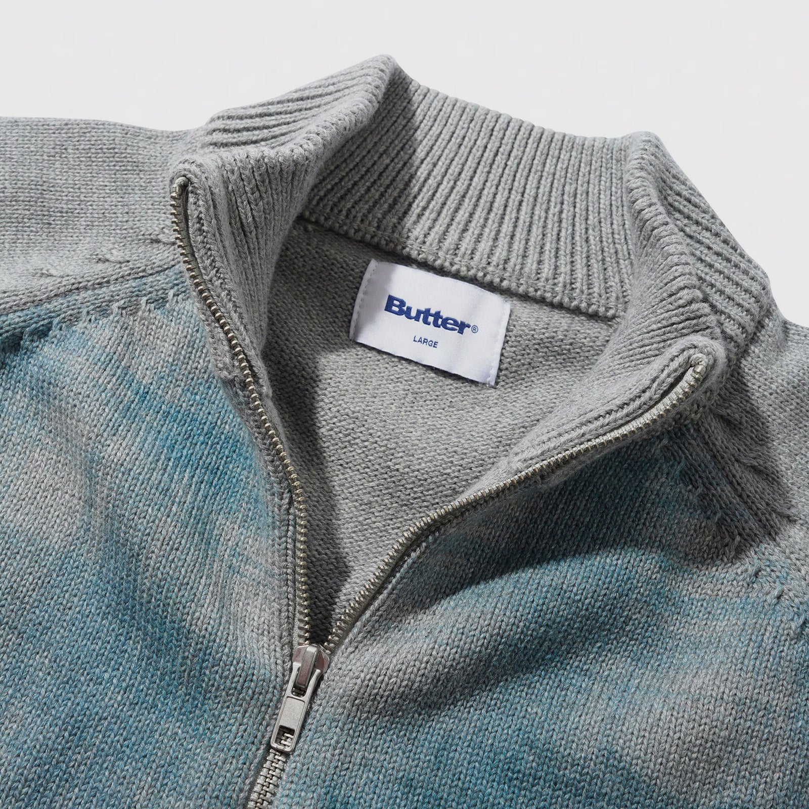 Mustang Zip-Thru Knit Sweater Grey