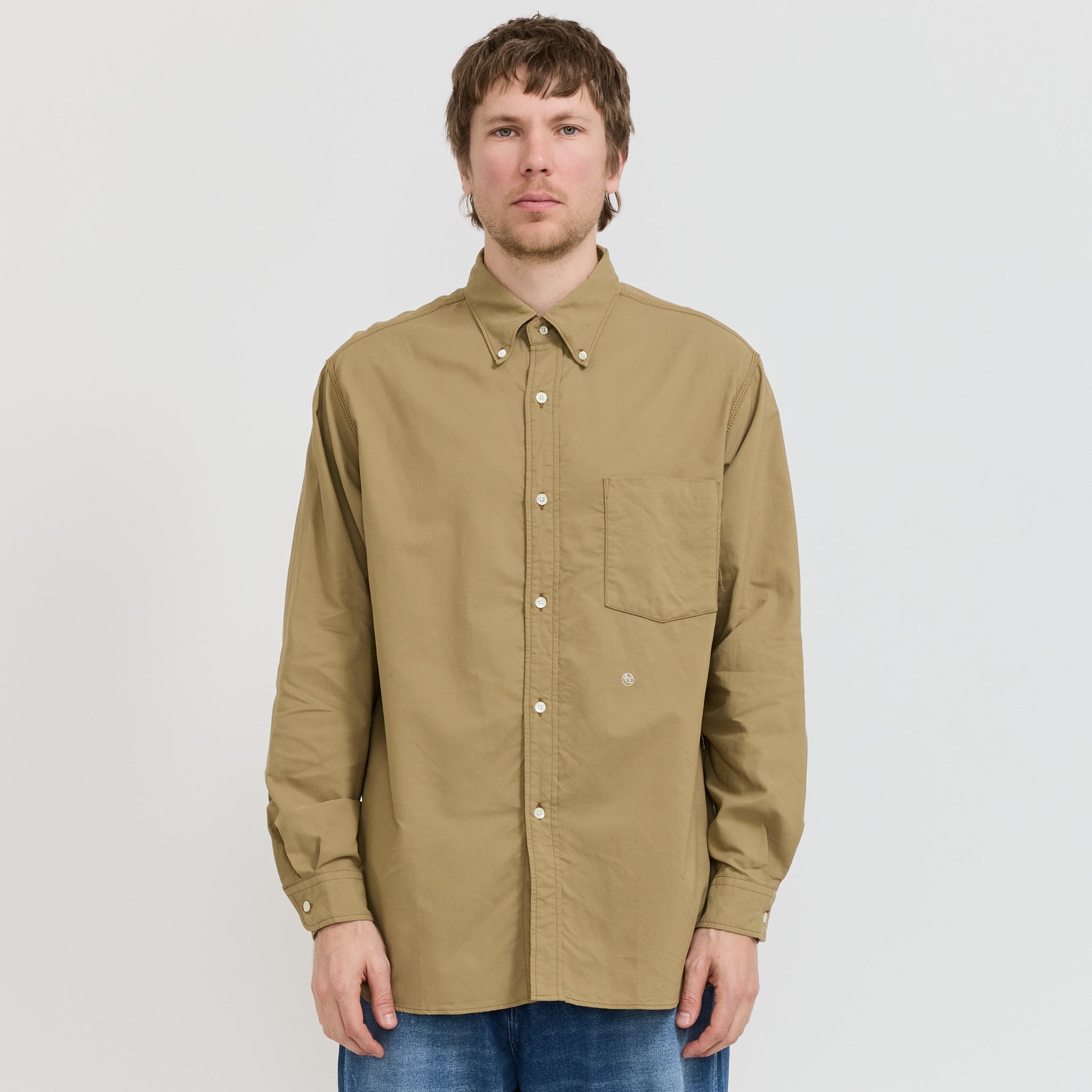 Button Down Wind Shirt Beige