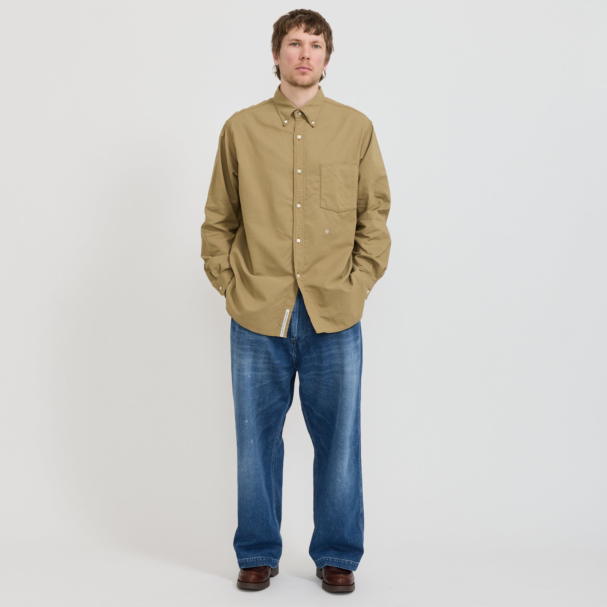 Button Down Wind Shirt Beige