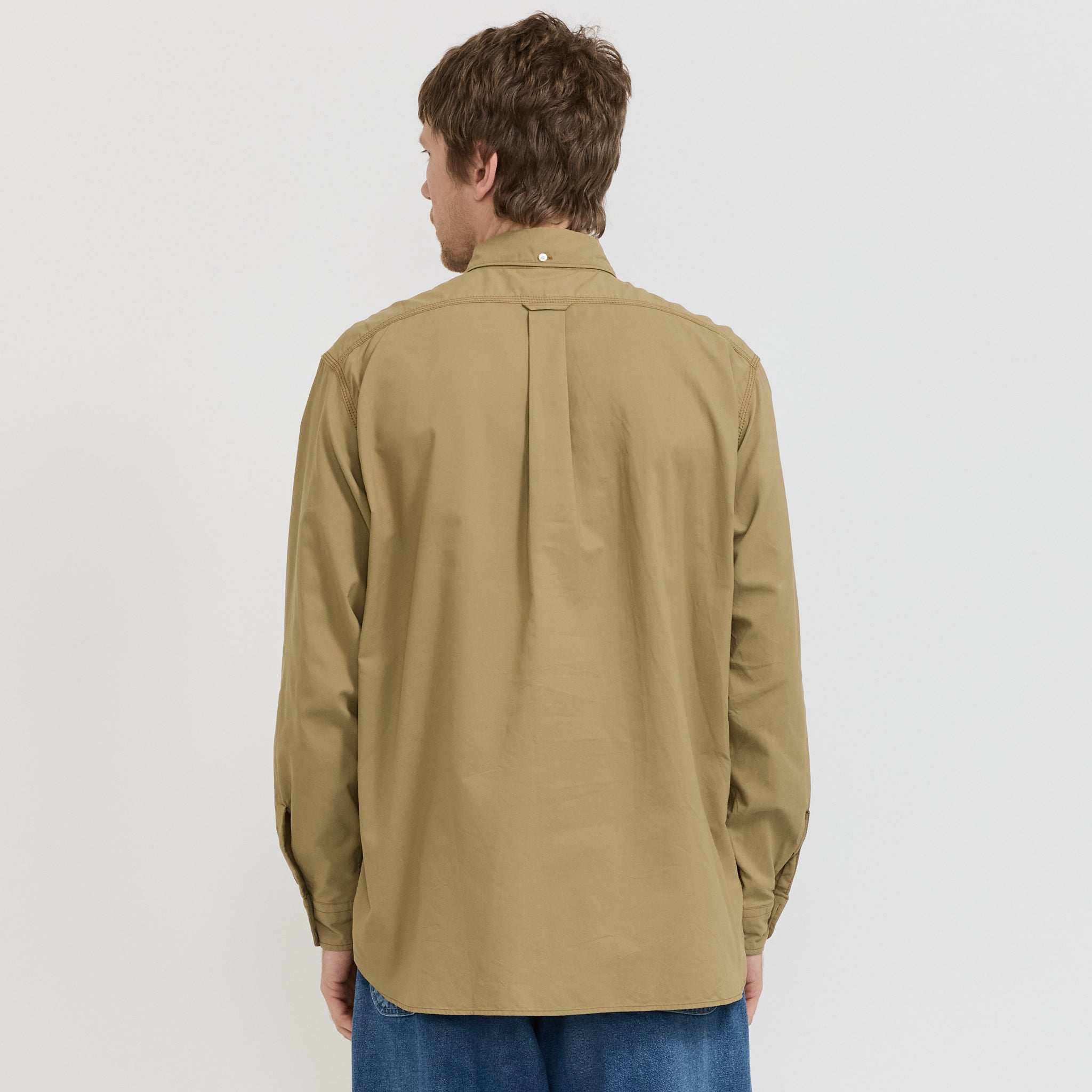 Button Down Wind Shirt Beige