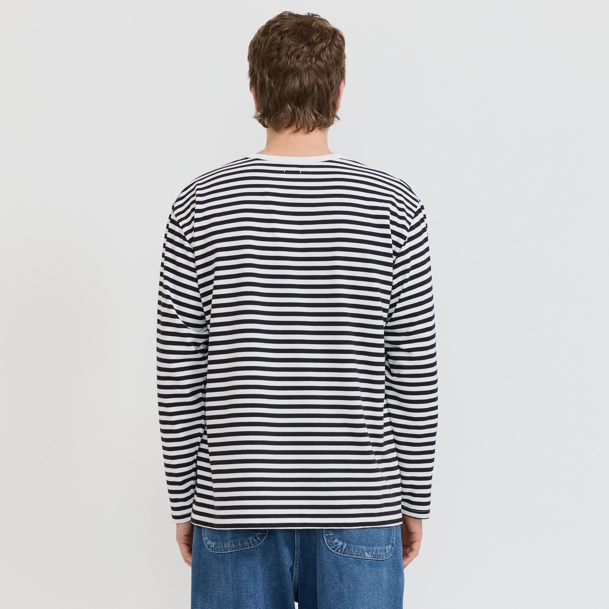 COOLMAX Stripe Jersey L/S Tee Dark Navy