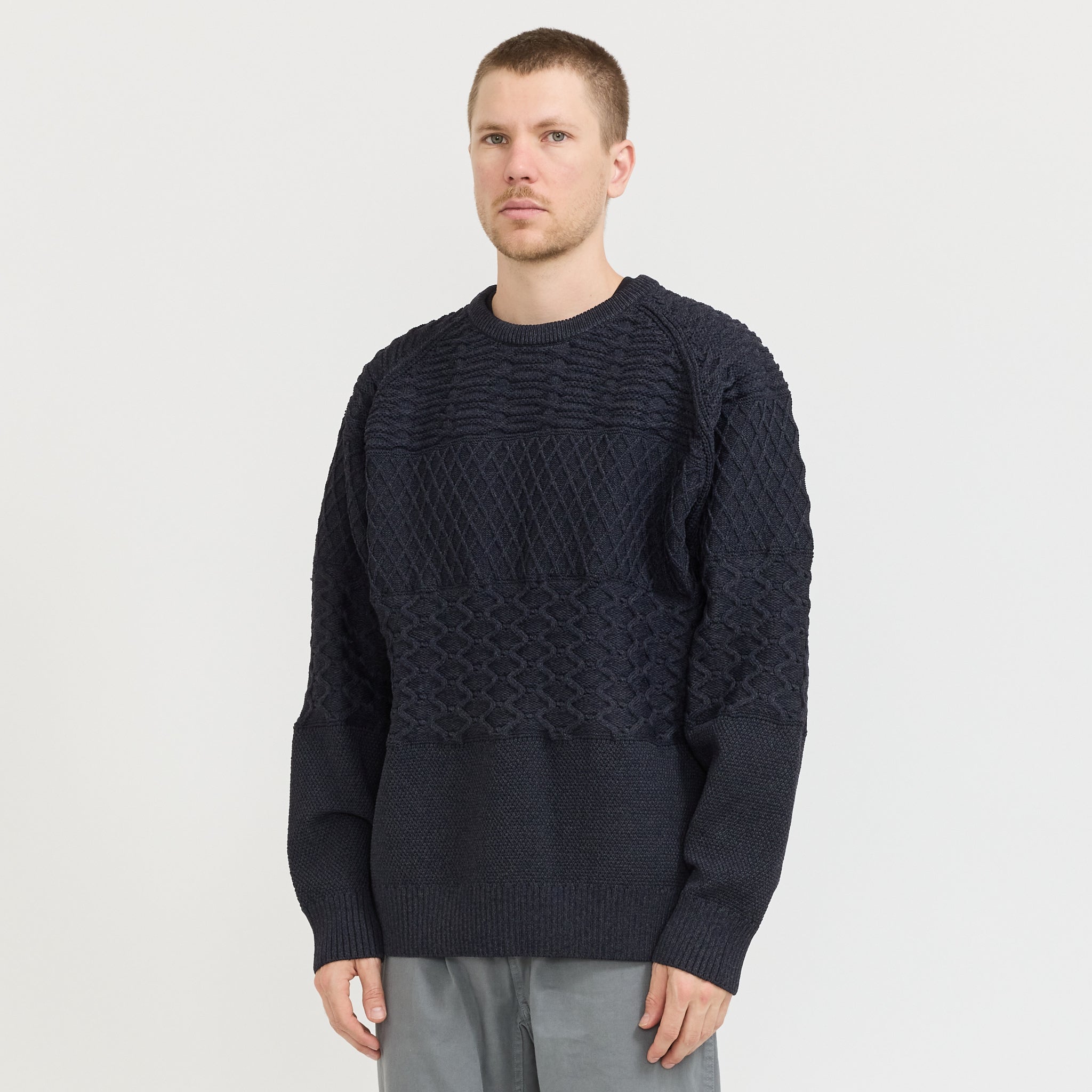 Nanamica Crew Neck Sweater Dark Navy | Maplestore
