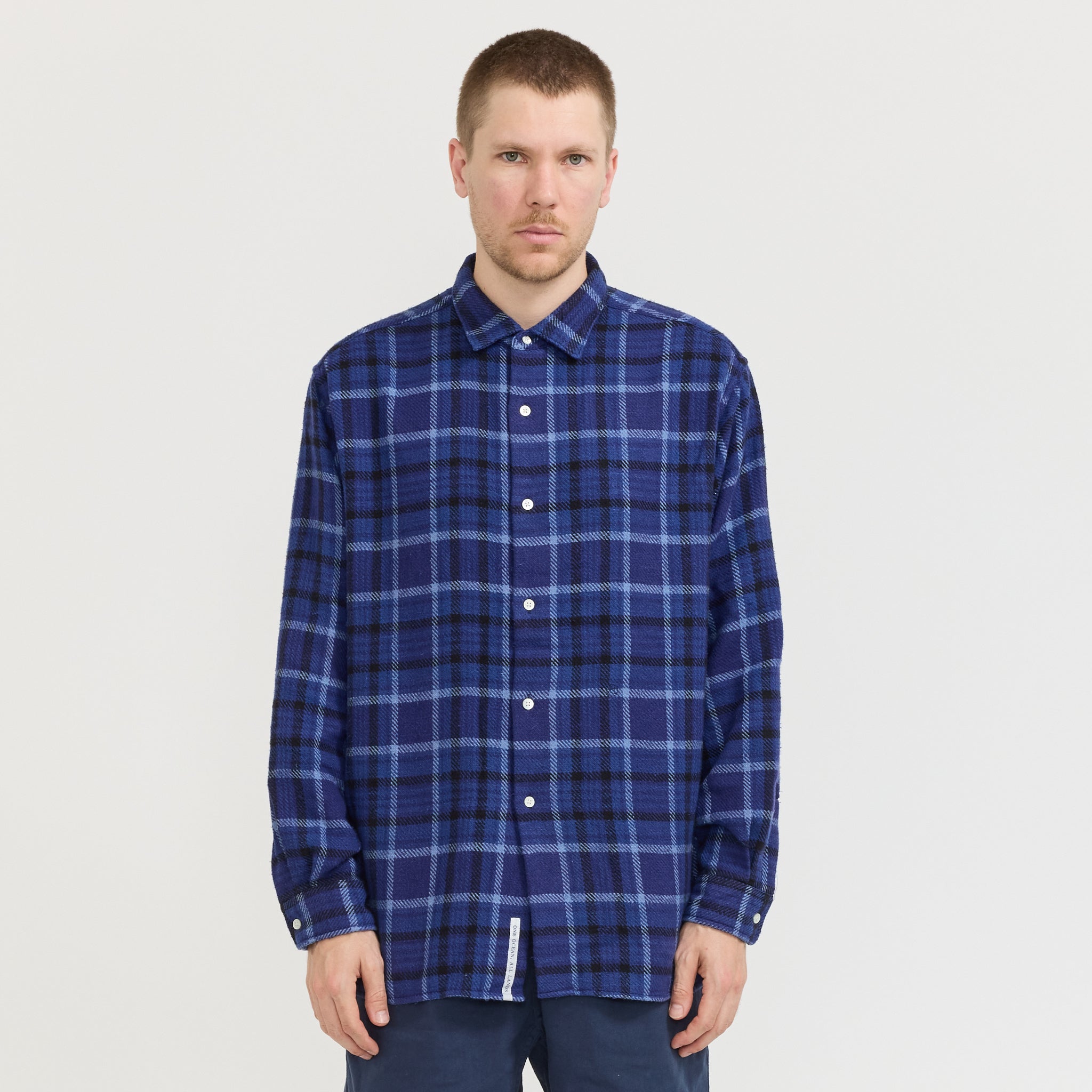 Heavy Flannel Shirt Navy