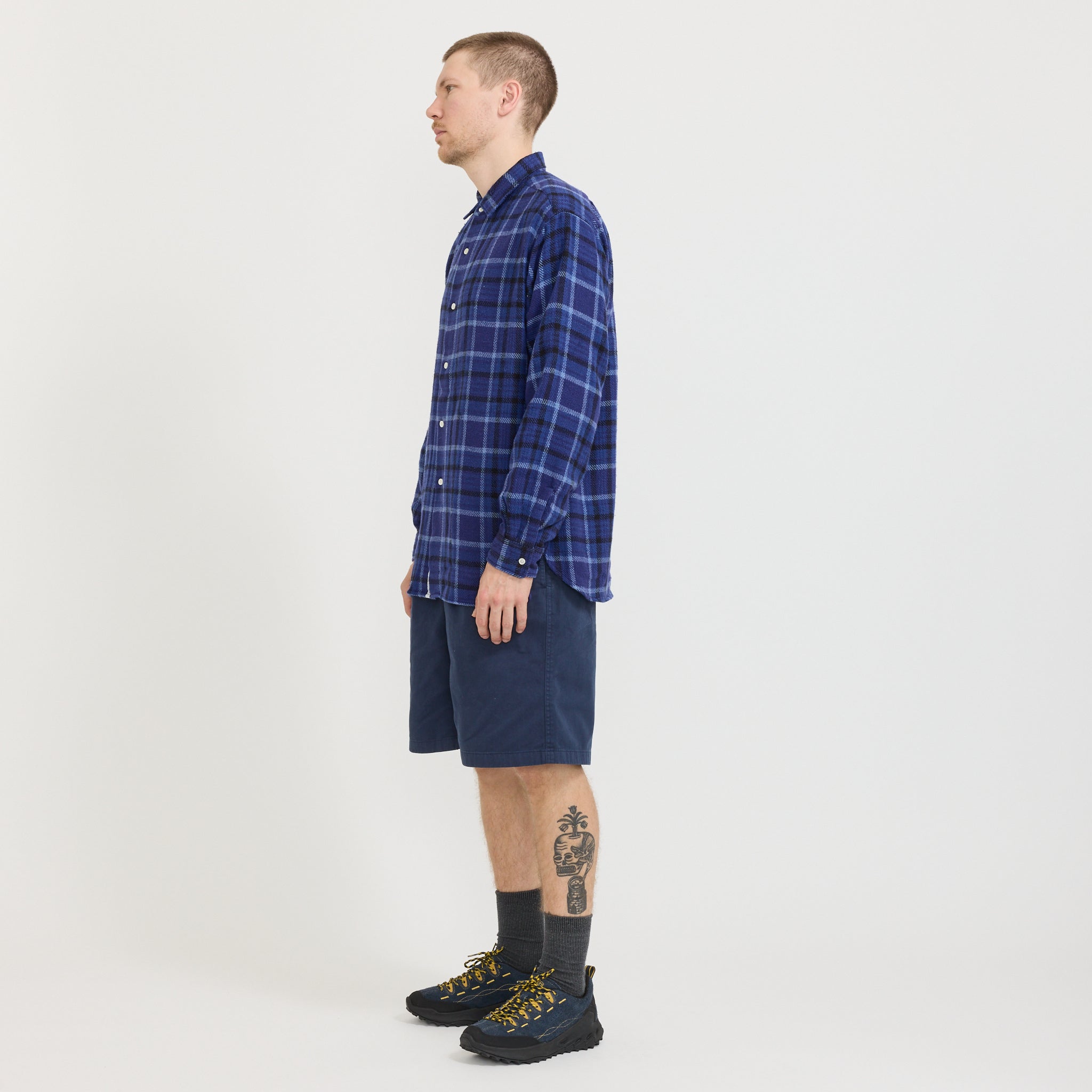Heavy Flannel Shirt Navy