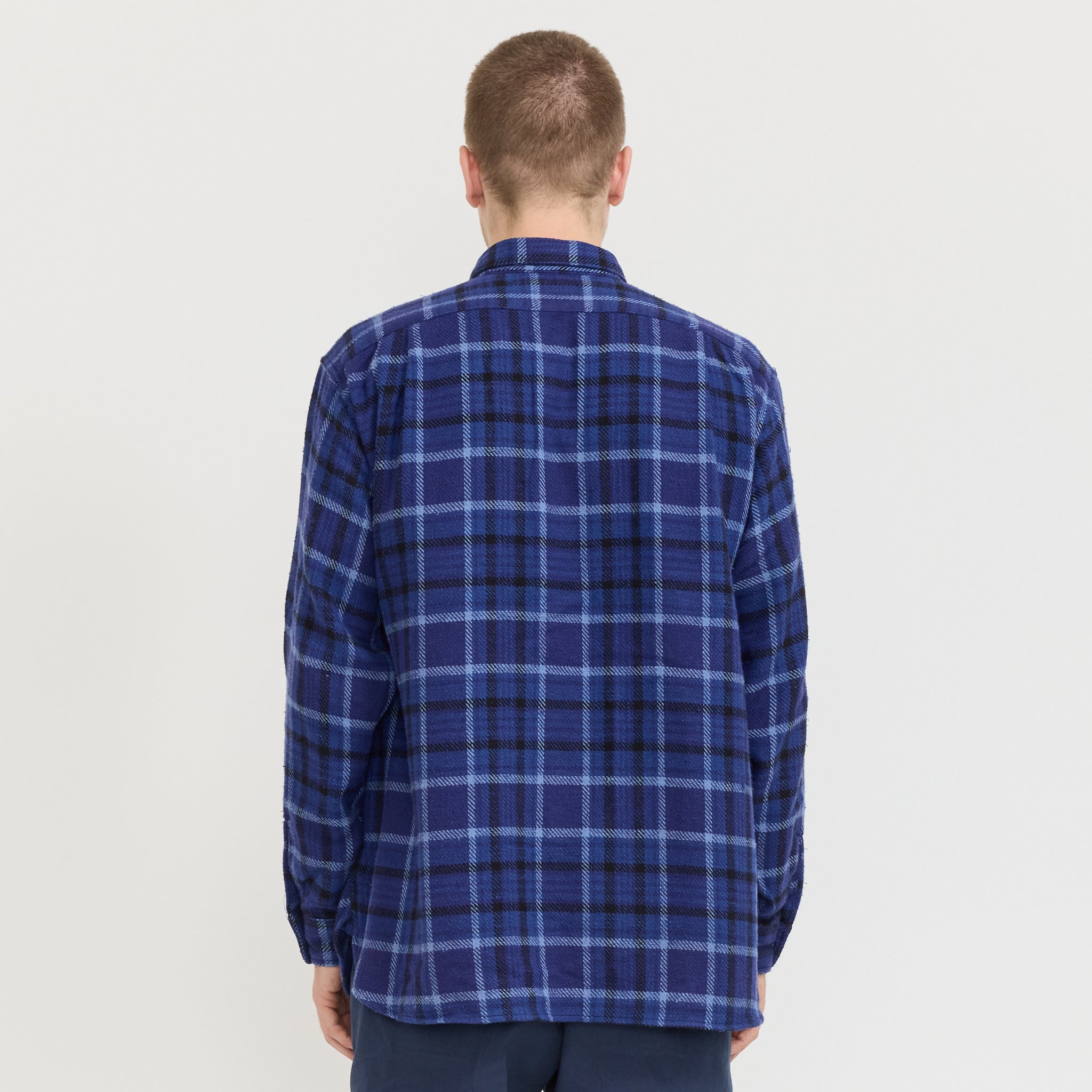 Heavy Flannel Shirt Navy