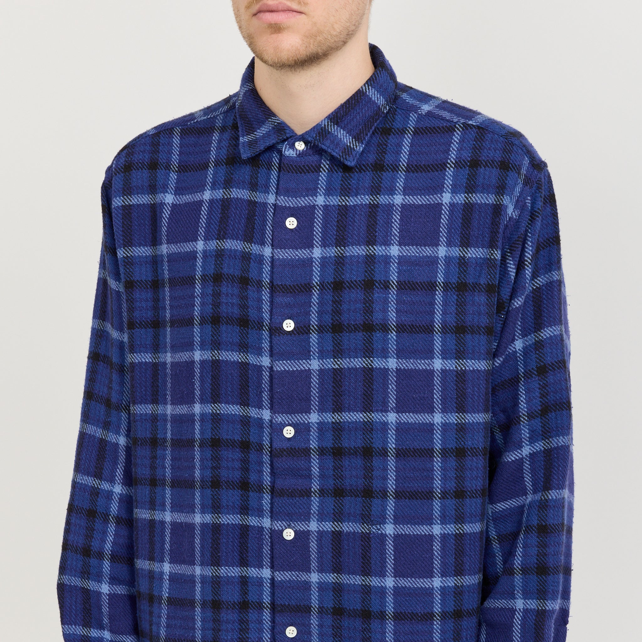 Nanamica Heavy Flannel Shirt Navy | Maplestore