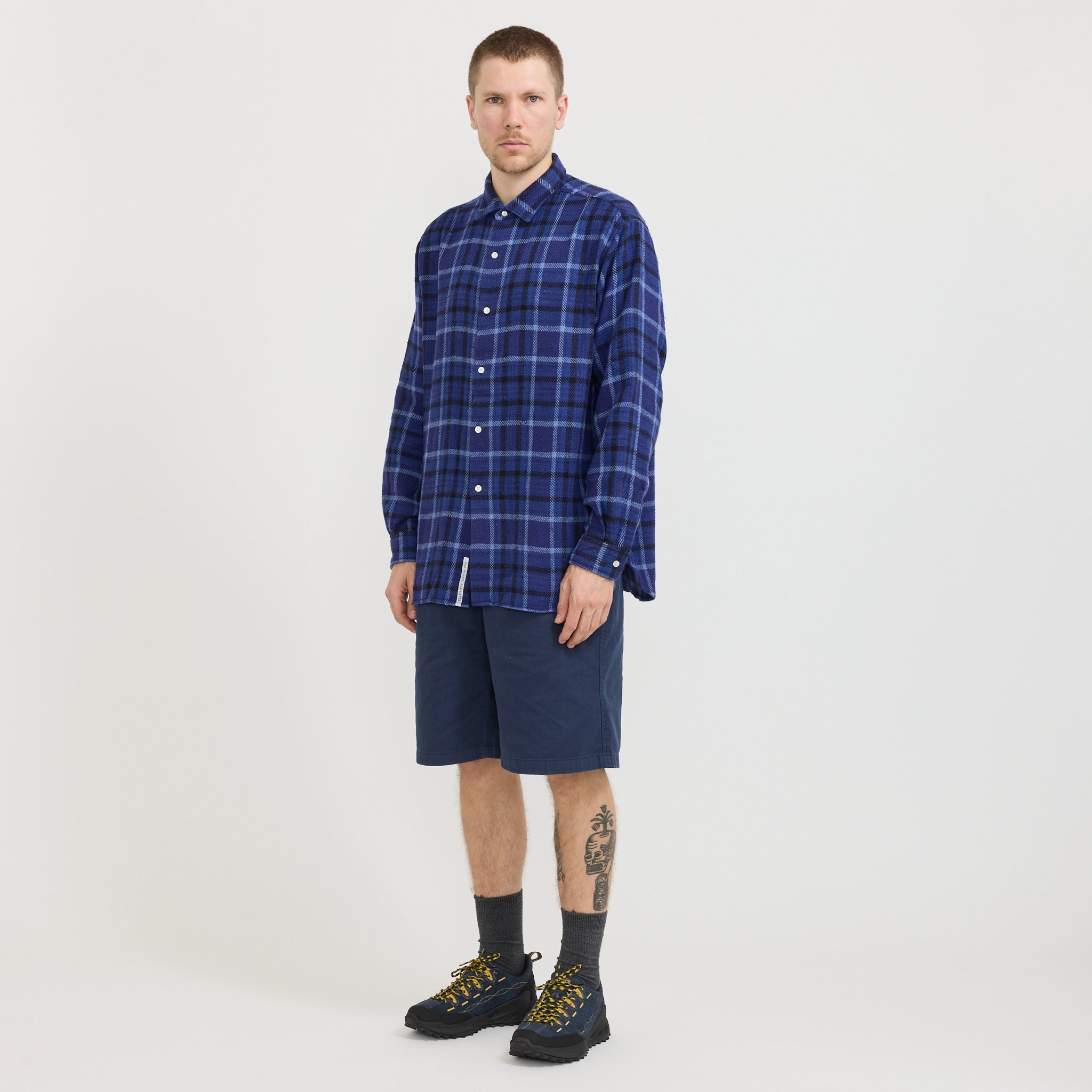 Heavy Flannel Shirt Navy