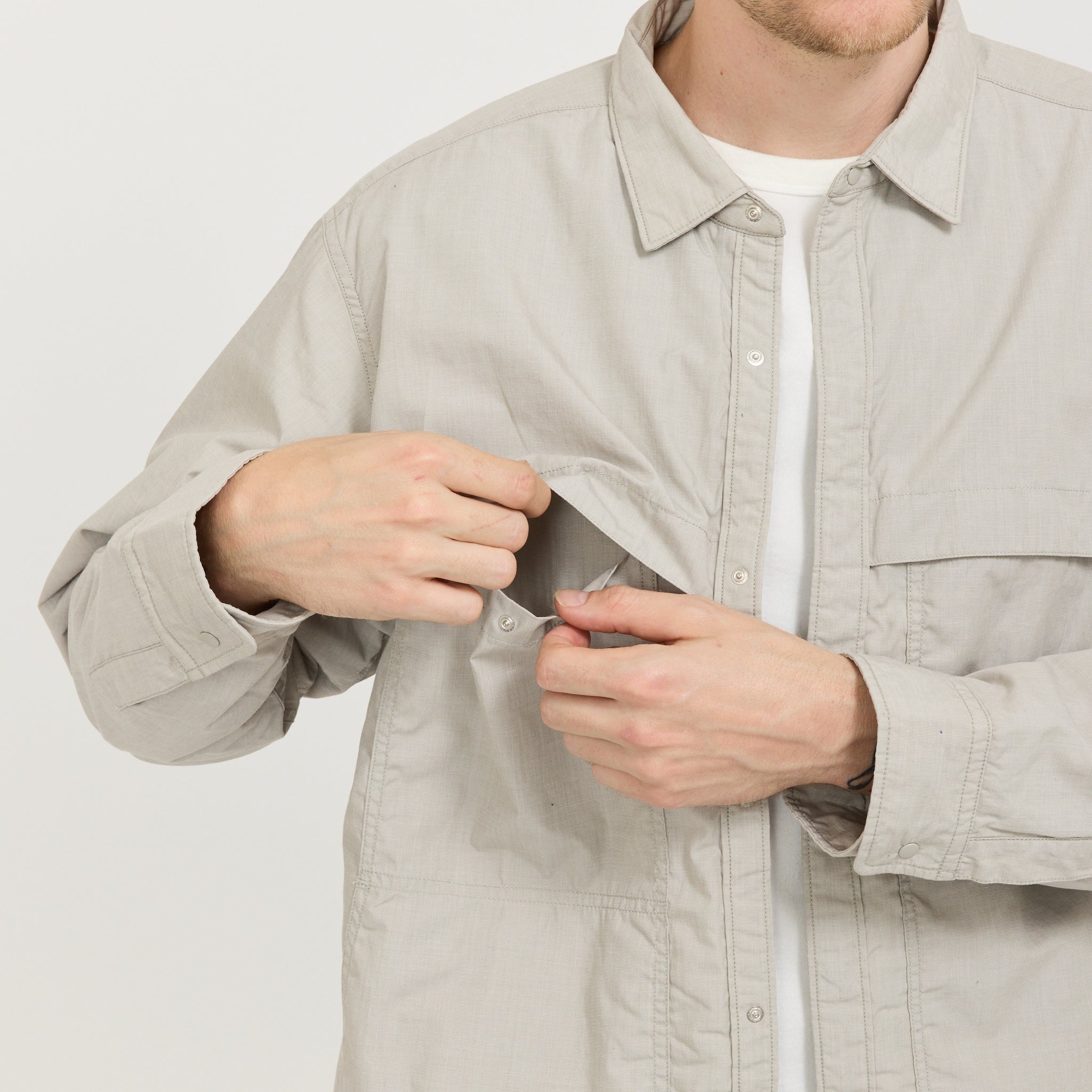 Insulation Shirt Jacket Beige