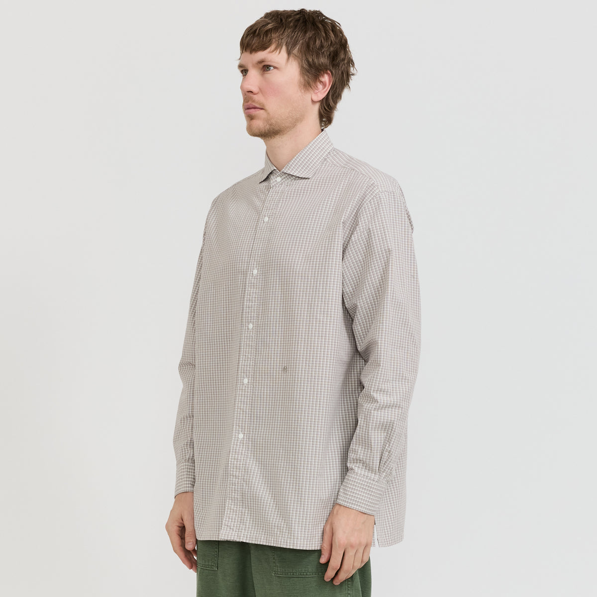 Micro Plaid Wind Shirt Gray