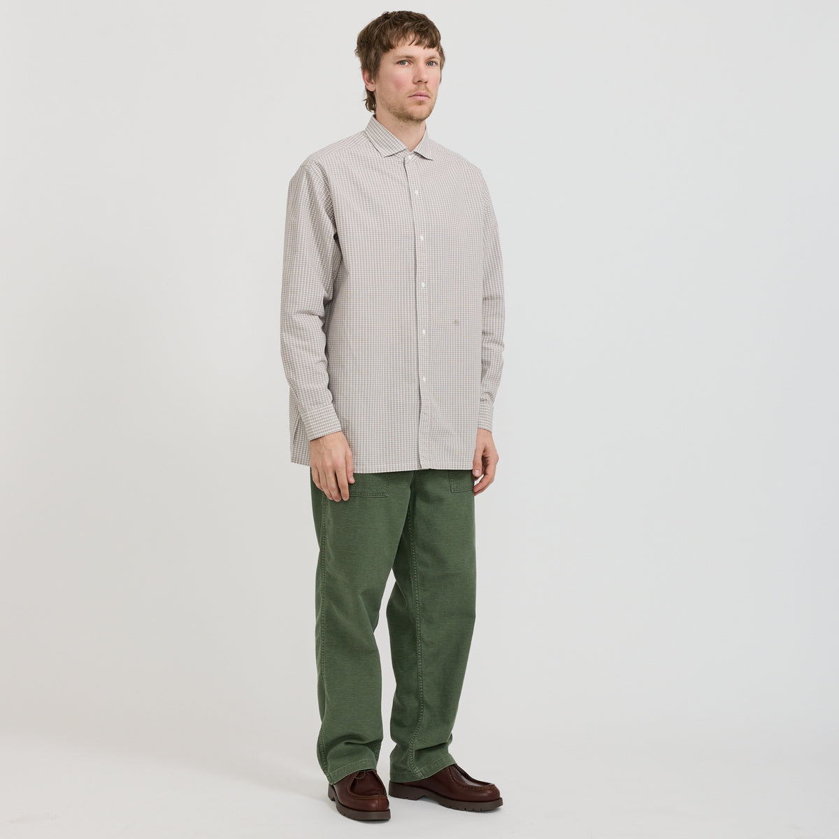 Micro Plaid Wind Shirt Gray
