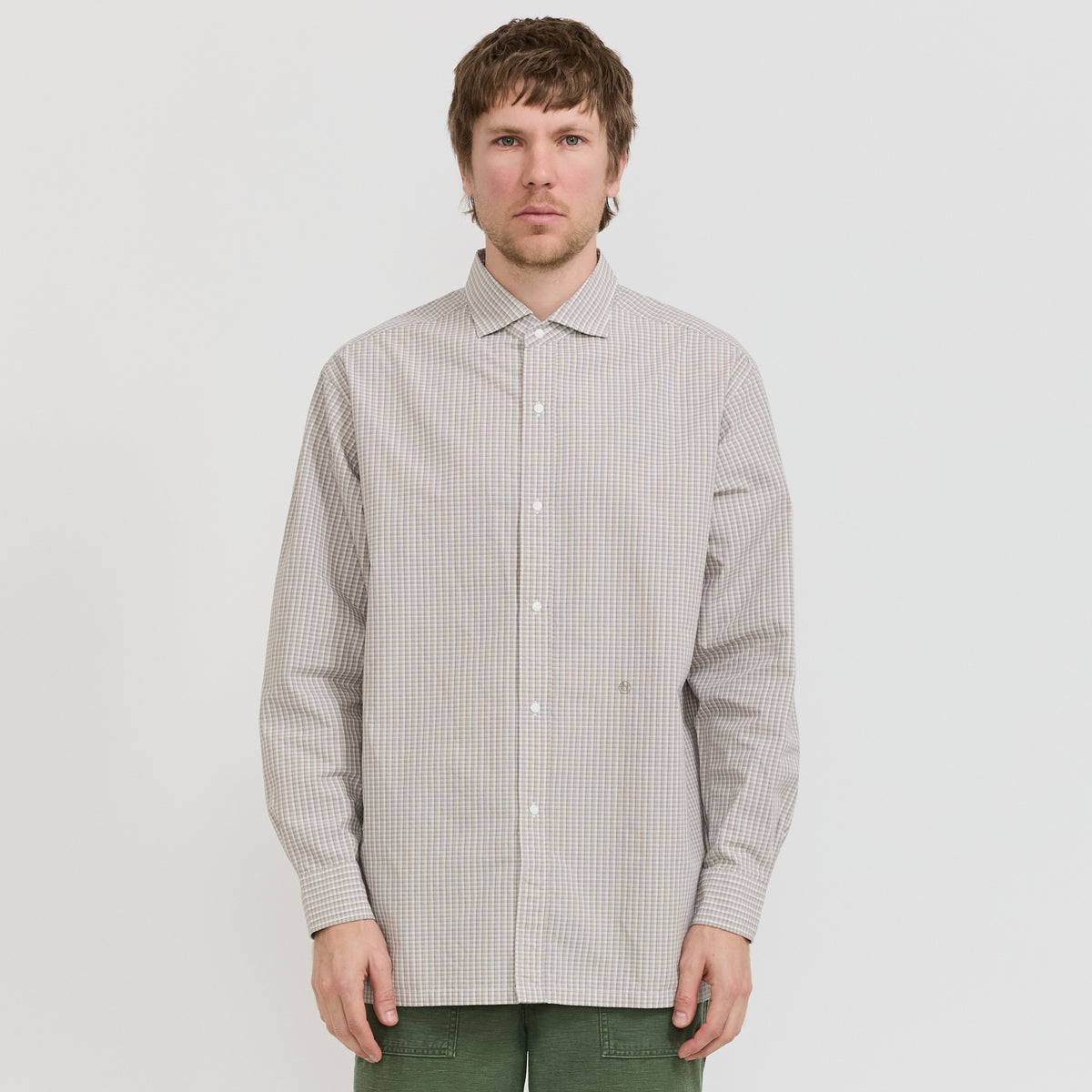 Micro Plaid Wind Shirt Gray