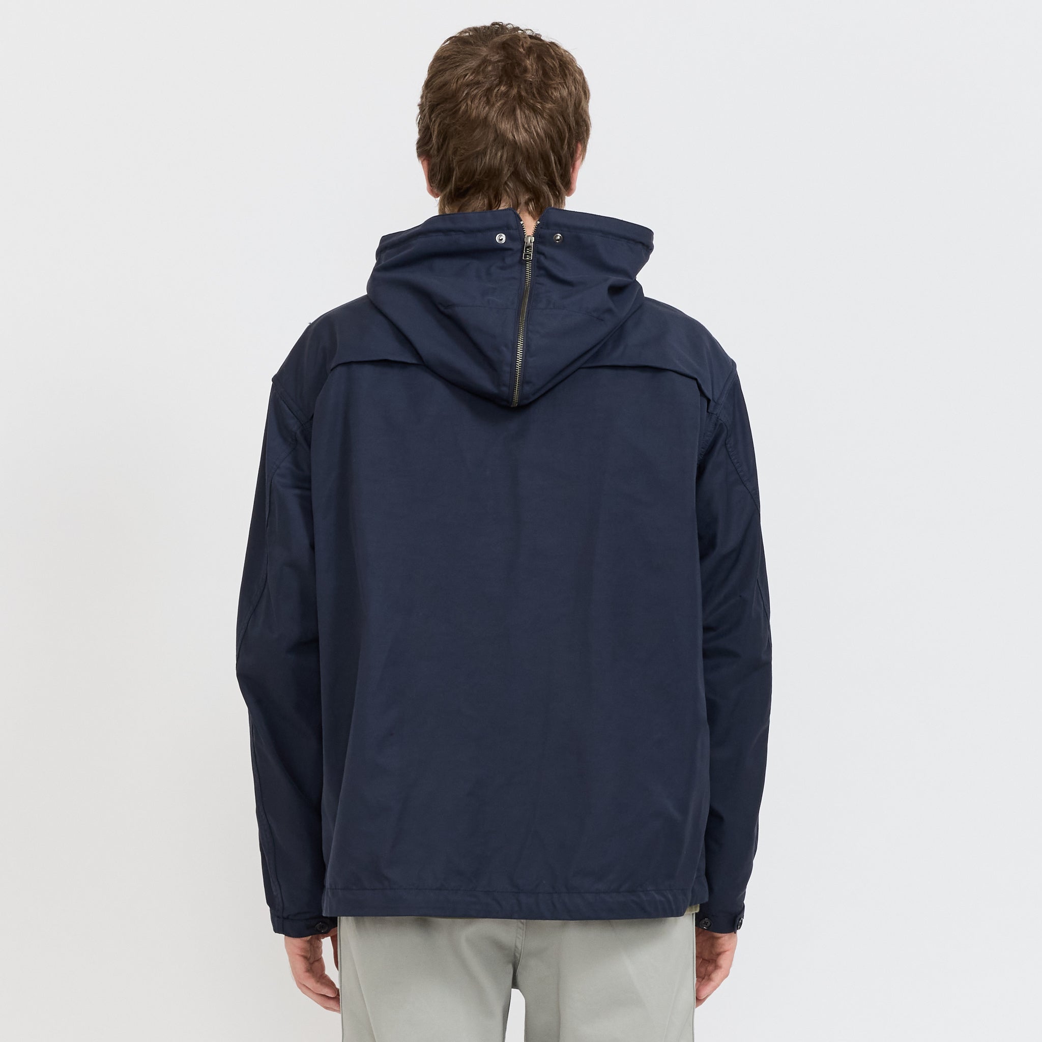 Nylon Twill Hooded Jacket Navy