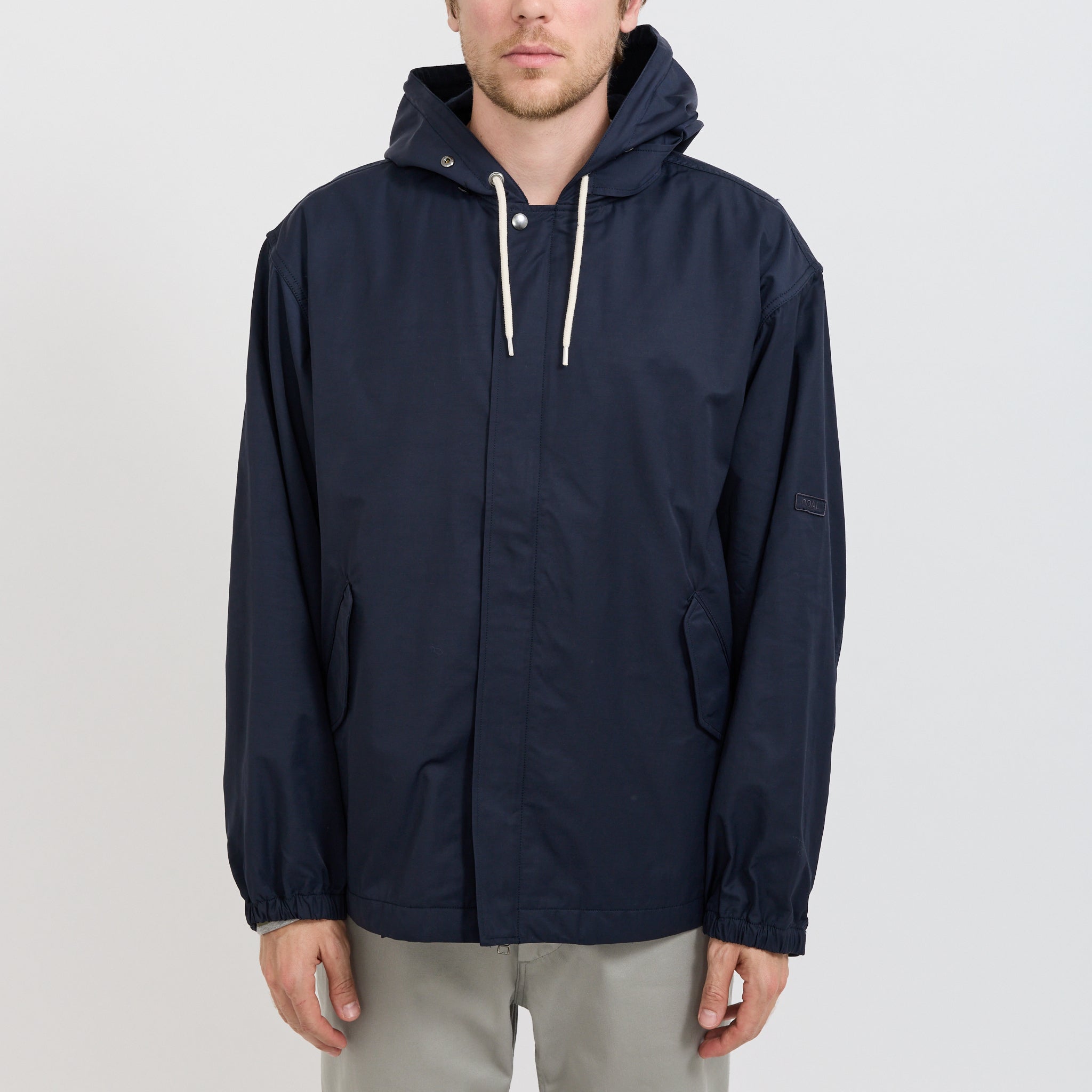 Nylon Twill Hooded Jacket Navy