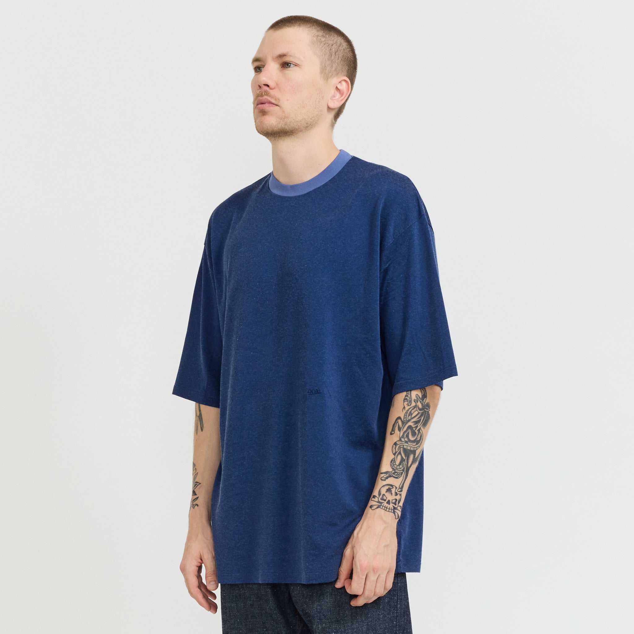 Rayon Cotton Tee Fade Blue