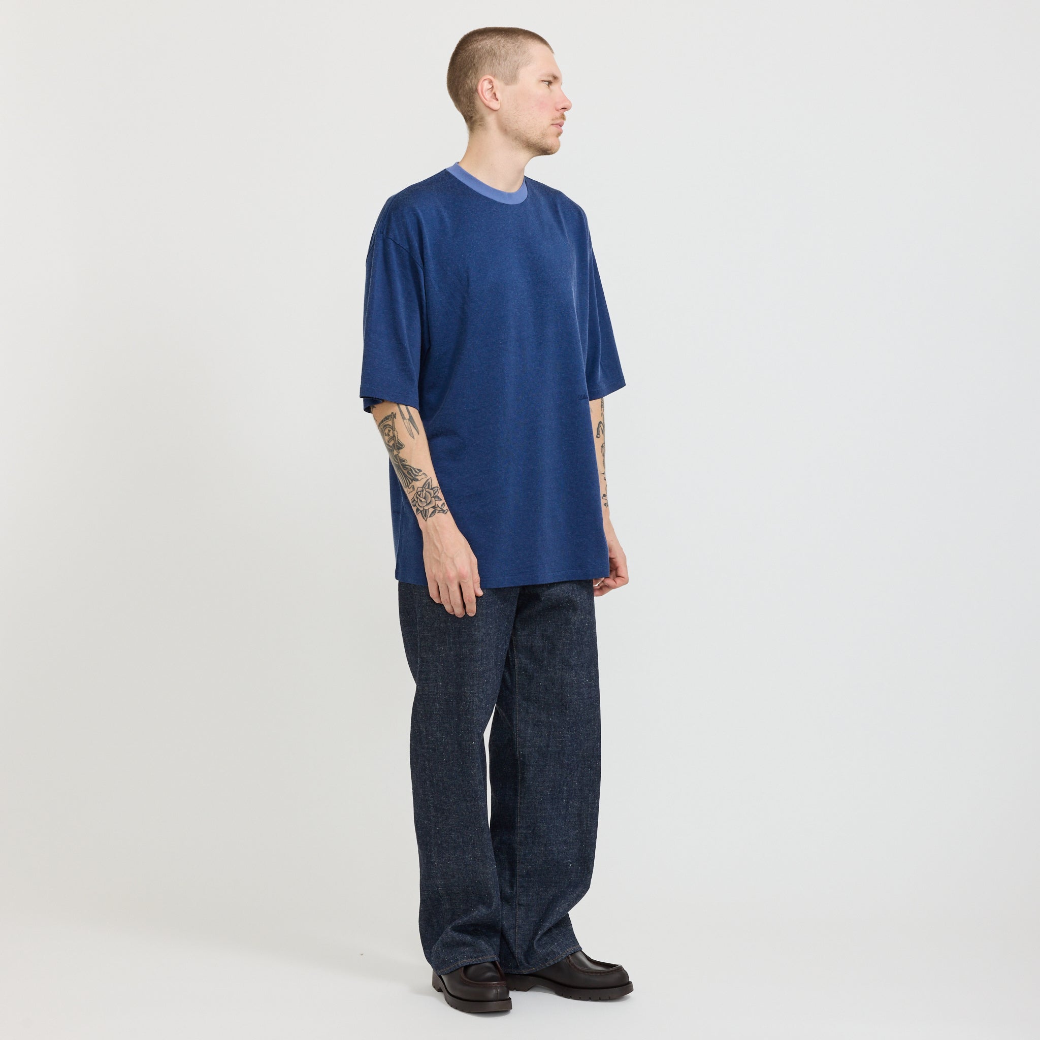 Rayon Cotton Tee Fade Blue