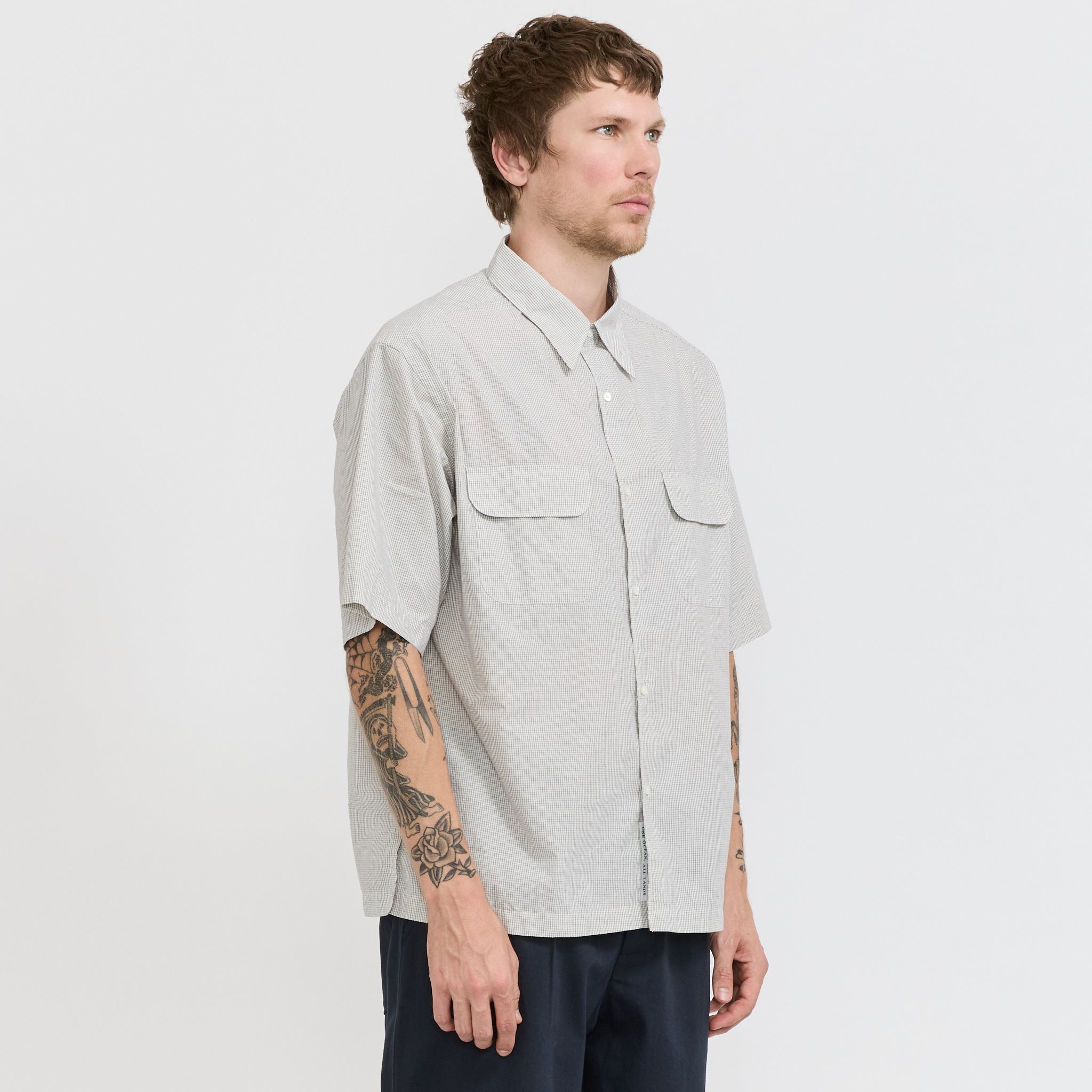 Nanamica | Regular Collar S/S Shirt Natural | Maplestore