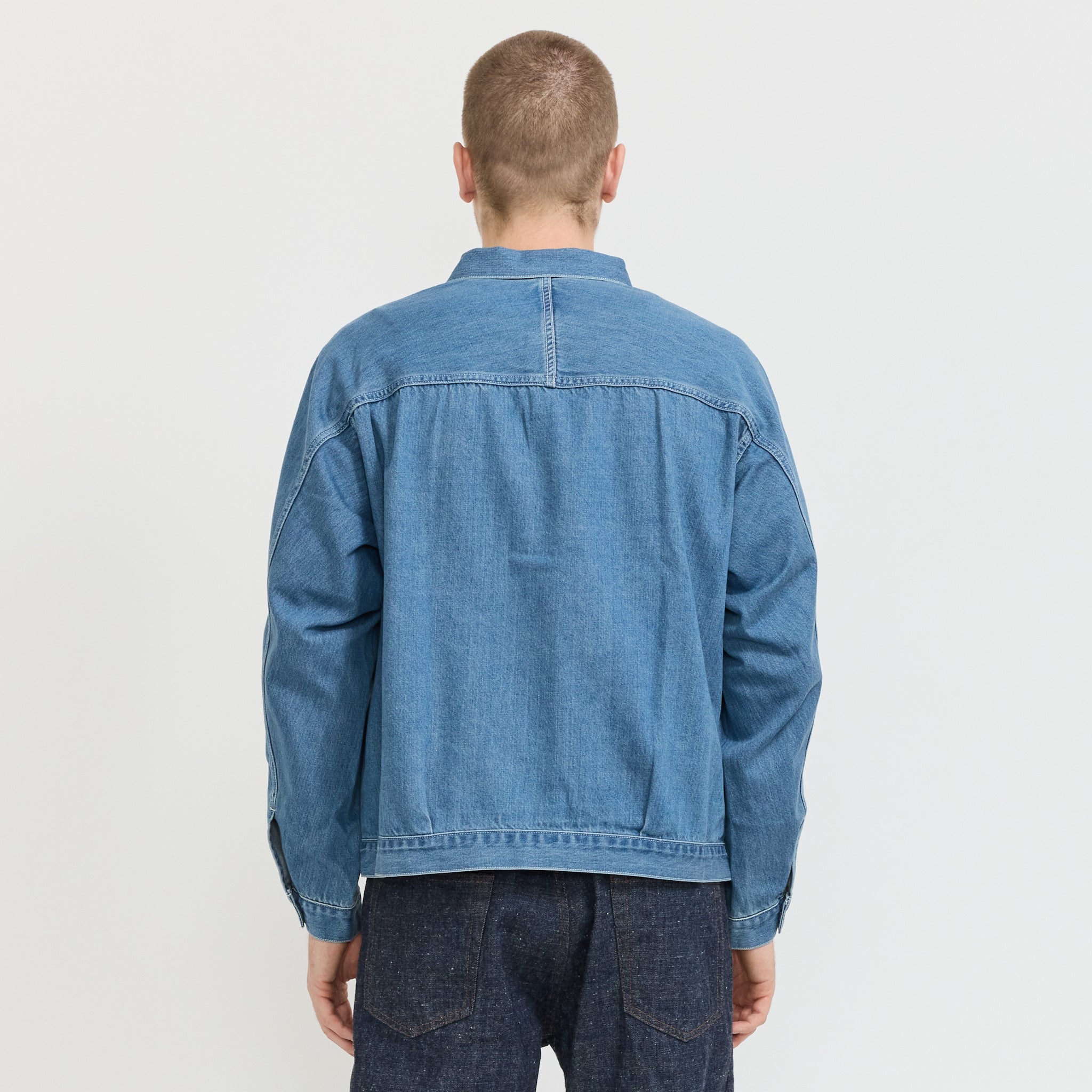 Nanamica Short Denim Jacket Light Indigo | Maplestore
