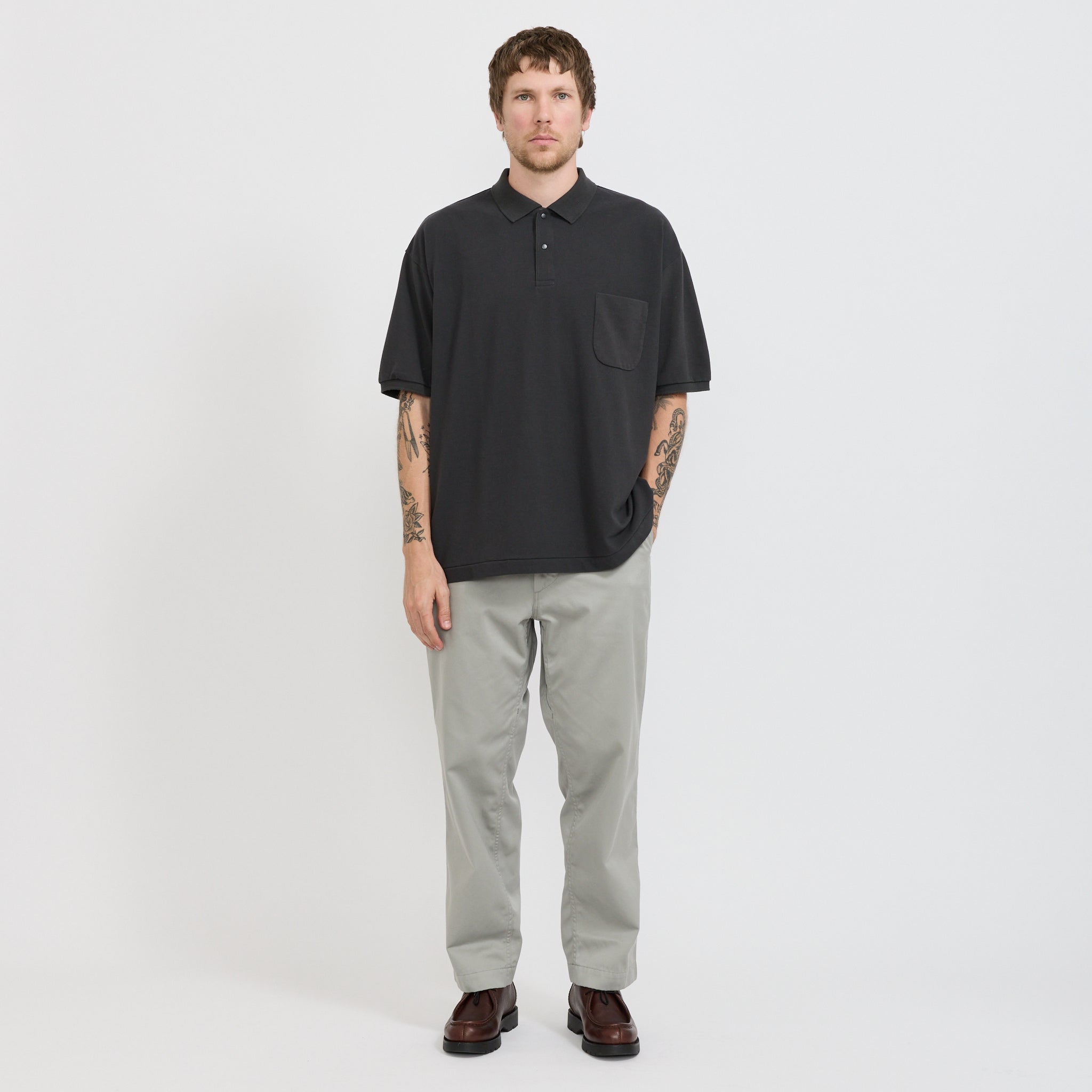 Nanamica | S/S Polo Shirt Charcoal | Maplestore