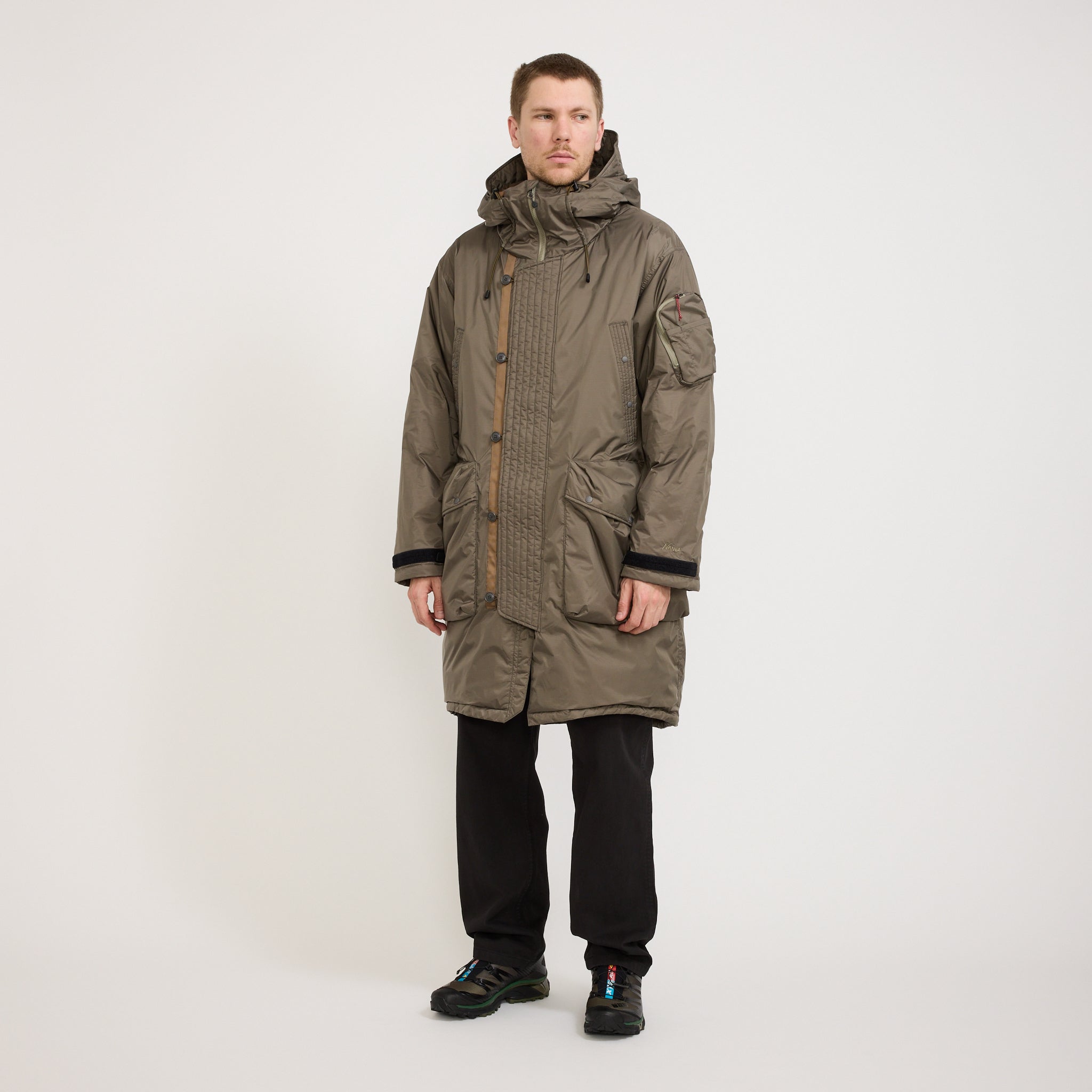Aurora Tex Down Field Half Coat Medium Grey