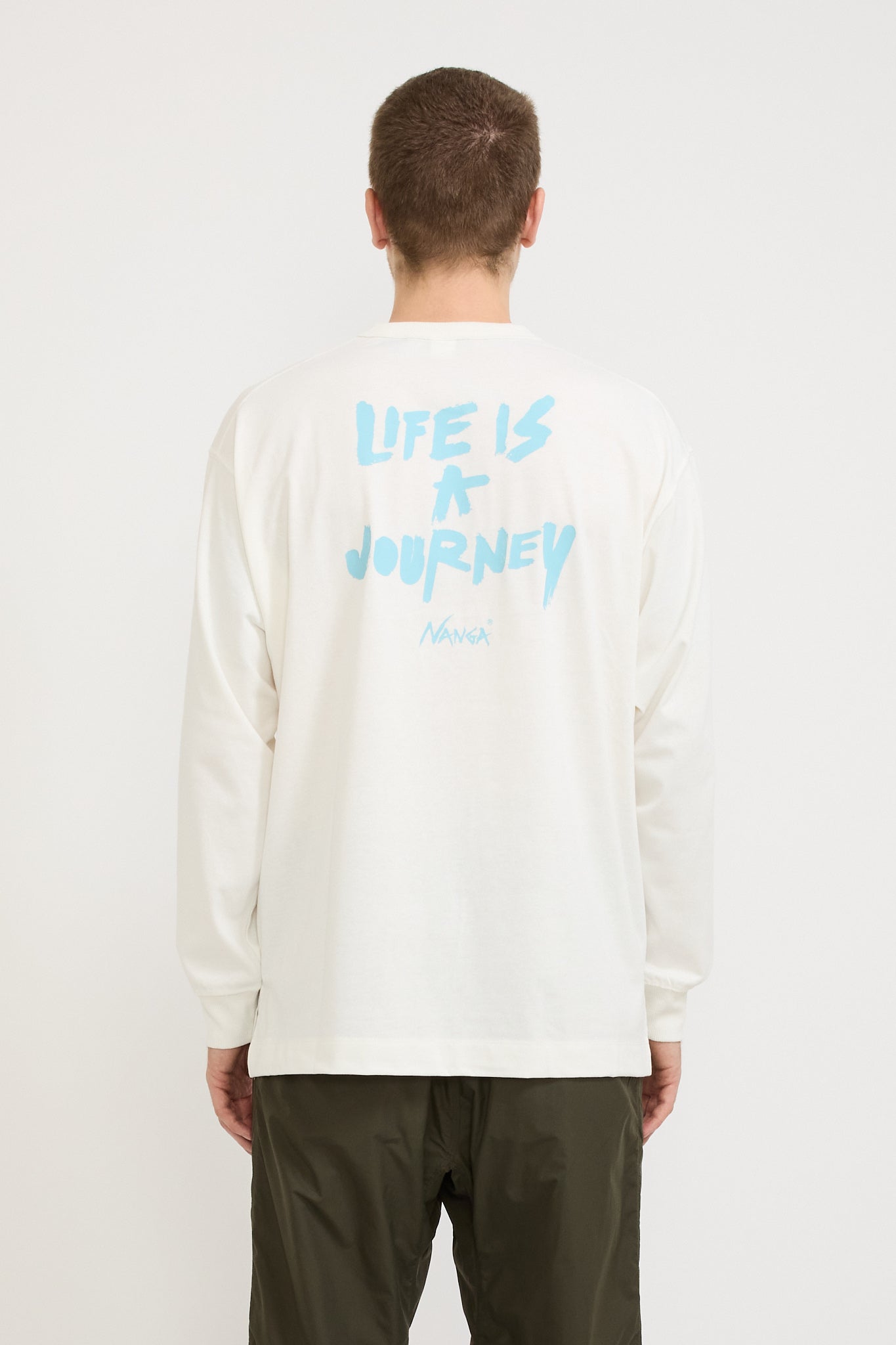 Nanga | Eco Hybrid Life Is A Journey L/S T-Shirt White | Maplestore