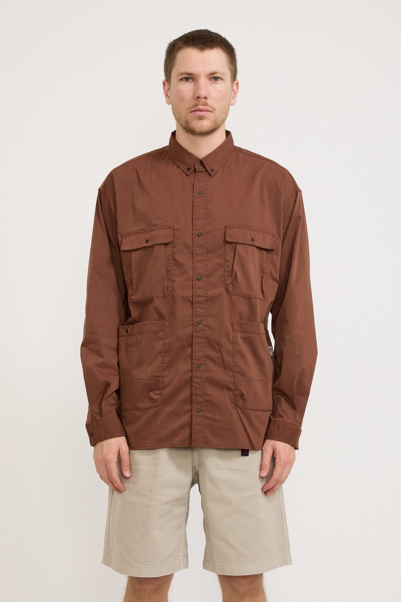 Hinoc Ripstop Camp Shirt Brown