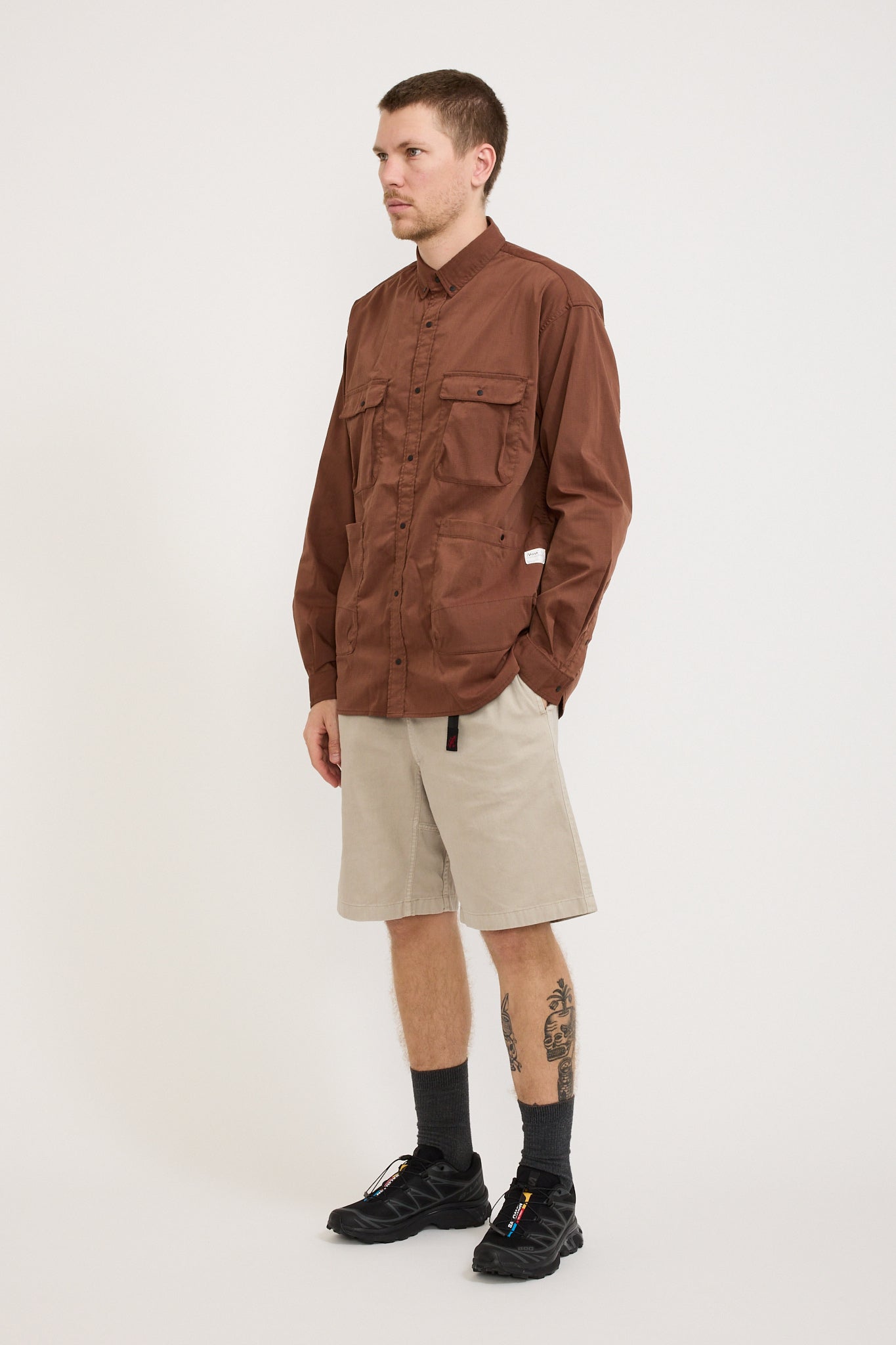 Hinoc Ripstop Camp Shirt Brown