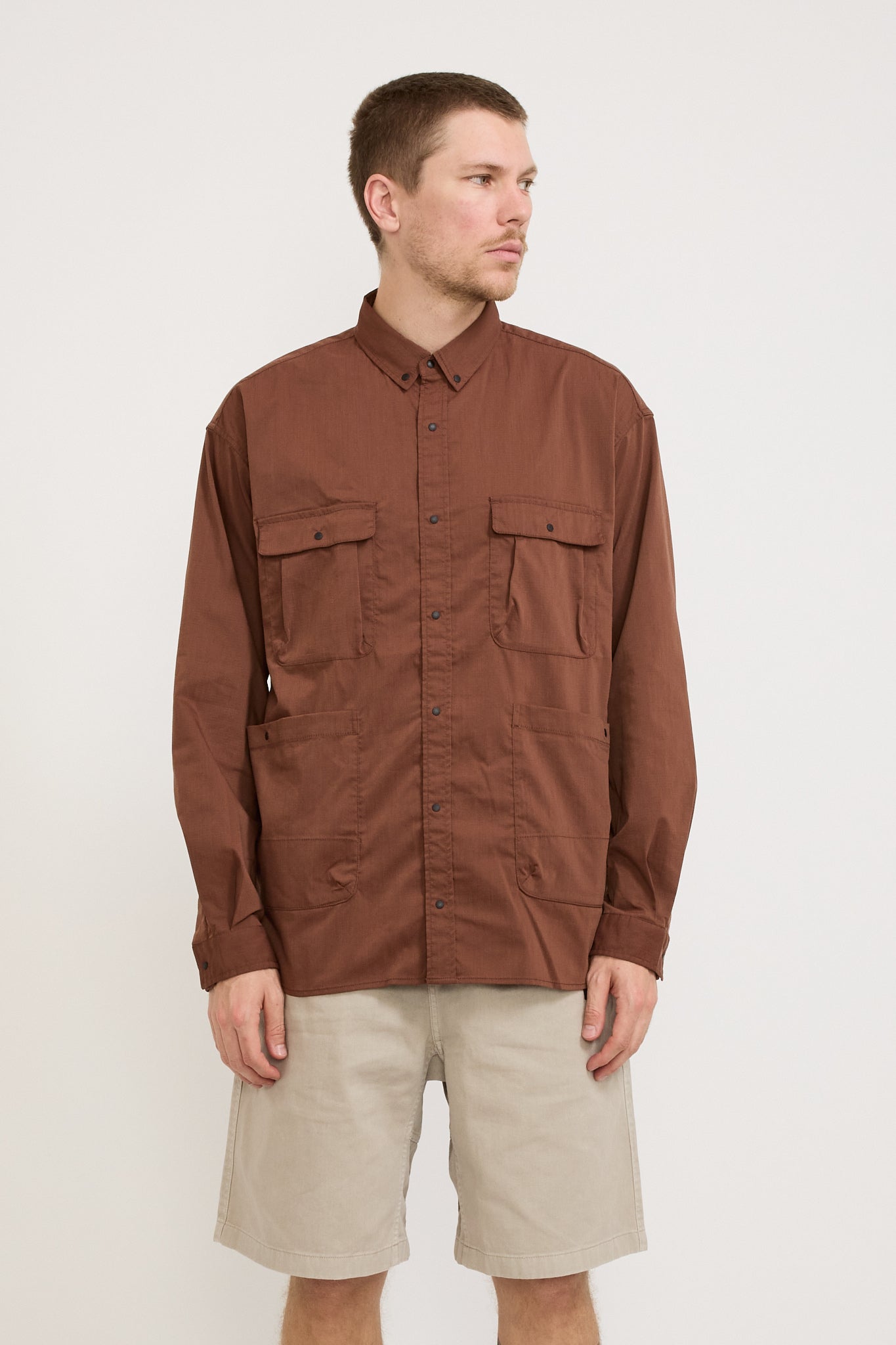 Hinoc Ripstop Camp Shirt Brown