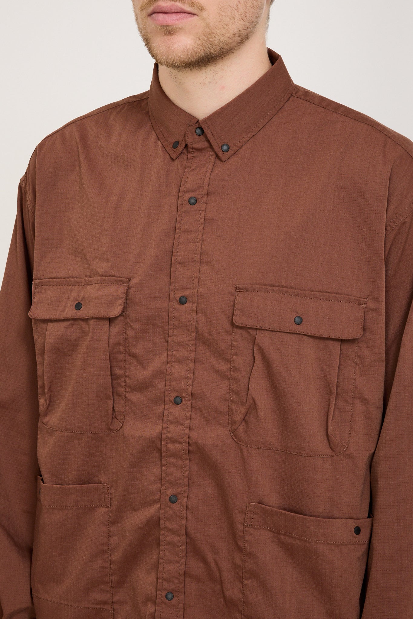 Hinoc Ripstop Camp Shirt Brown