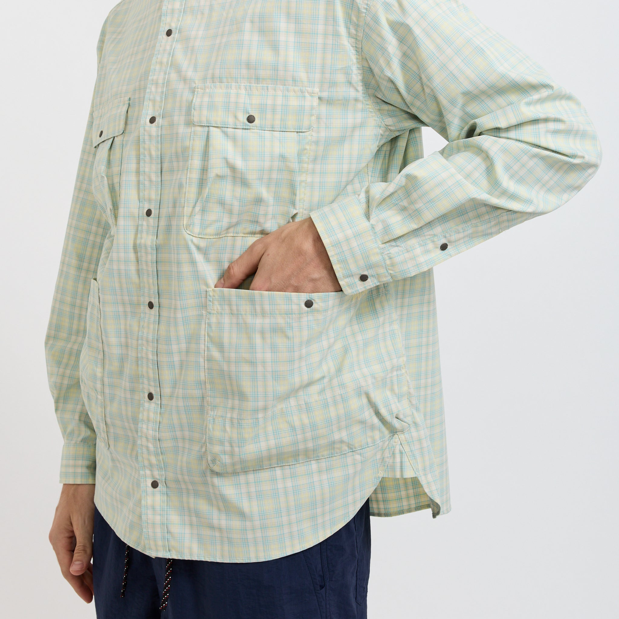 Mini Plaid Camp Shirt Beige