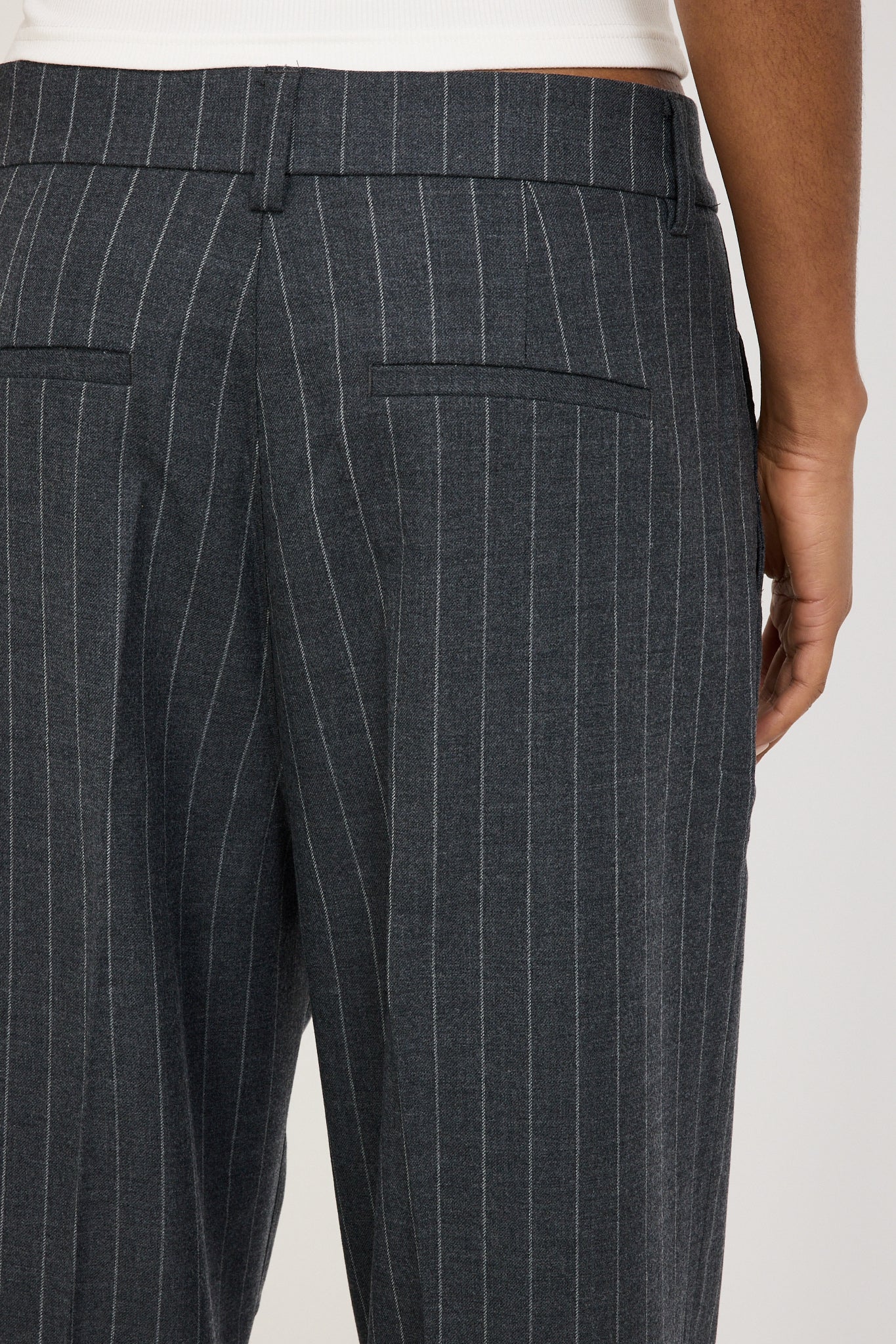 Coco Relaxed Pinstripe Pant Charcoal