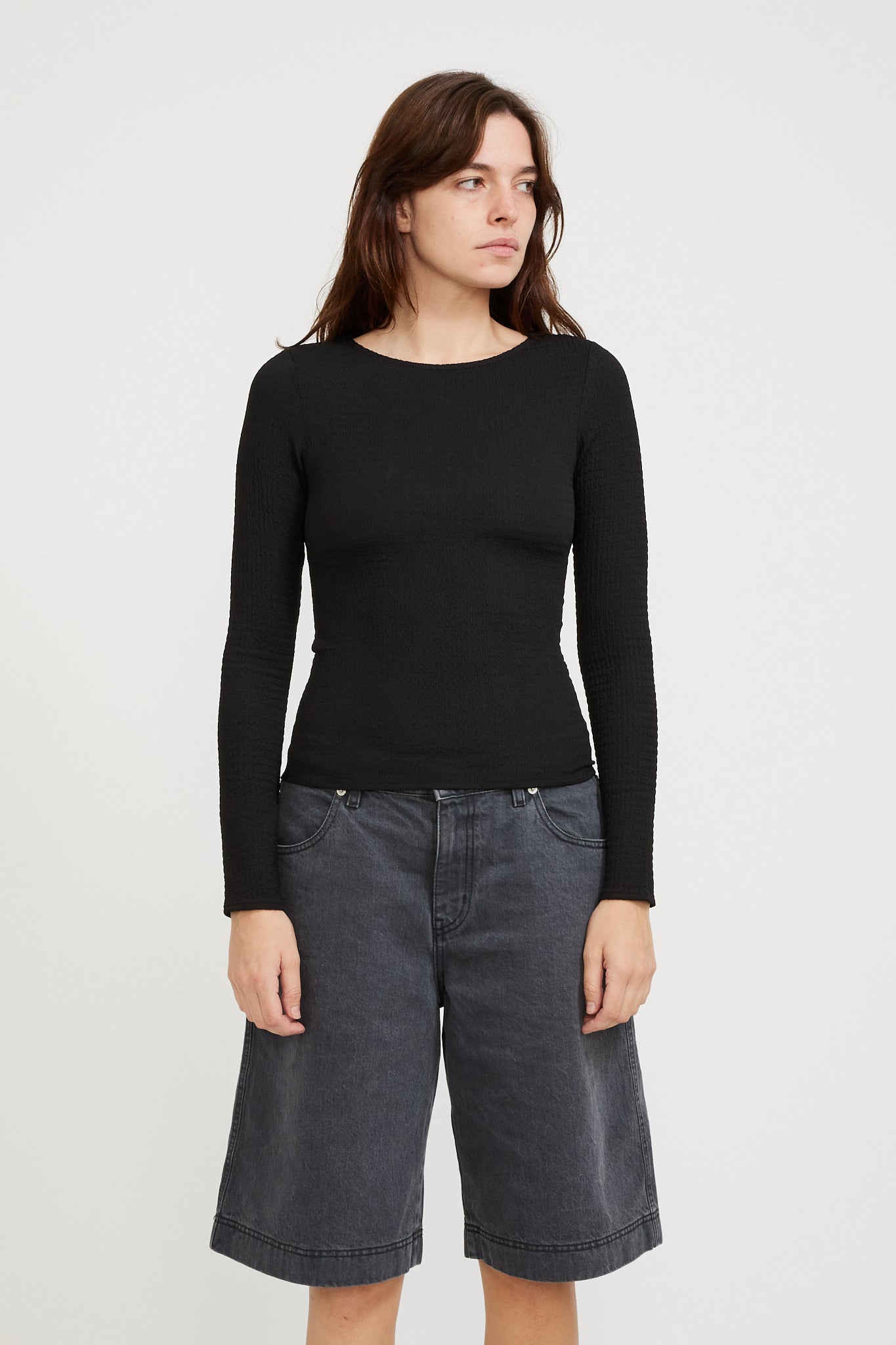 Neuw | Crinkle L/S Top Black | Maplestore