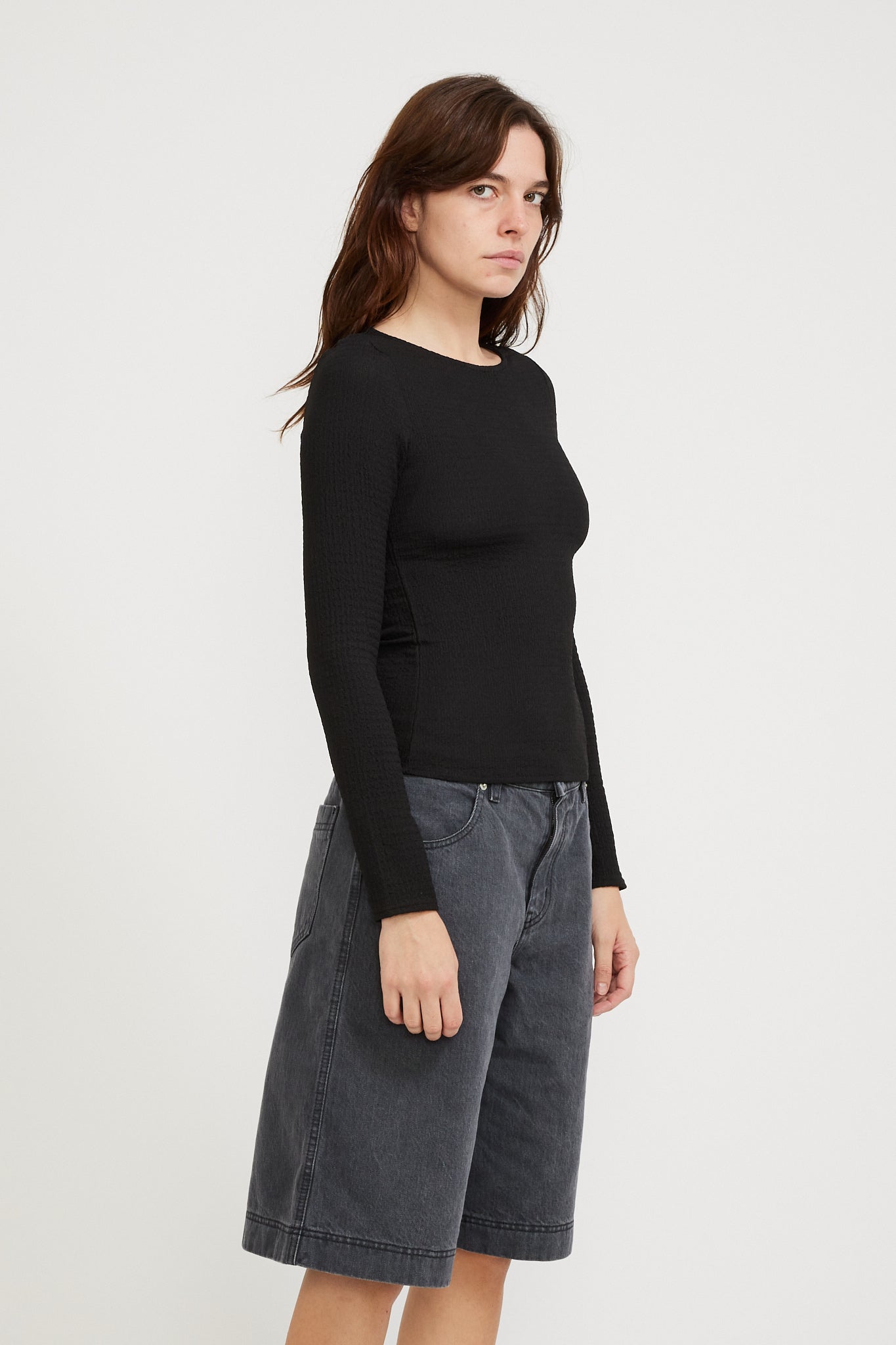 Neuw | Crinkle L/S Top Black | Maplestore