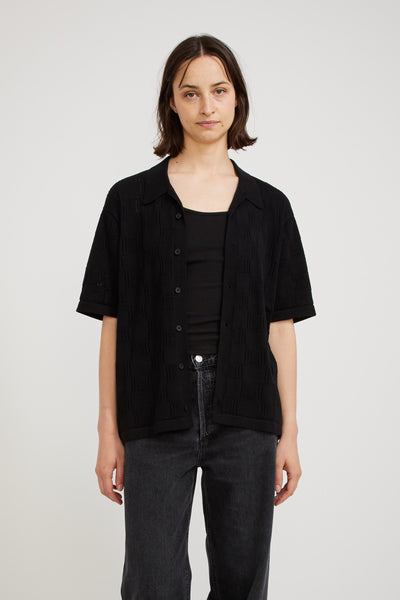 Neuw | Crochet Knit S/S Shirt Black | Maplestore
