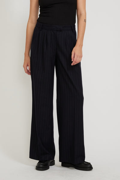 Neuw | Coco Relaxed Pinstripe Pant Navy | Maplestore