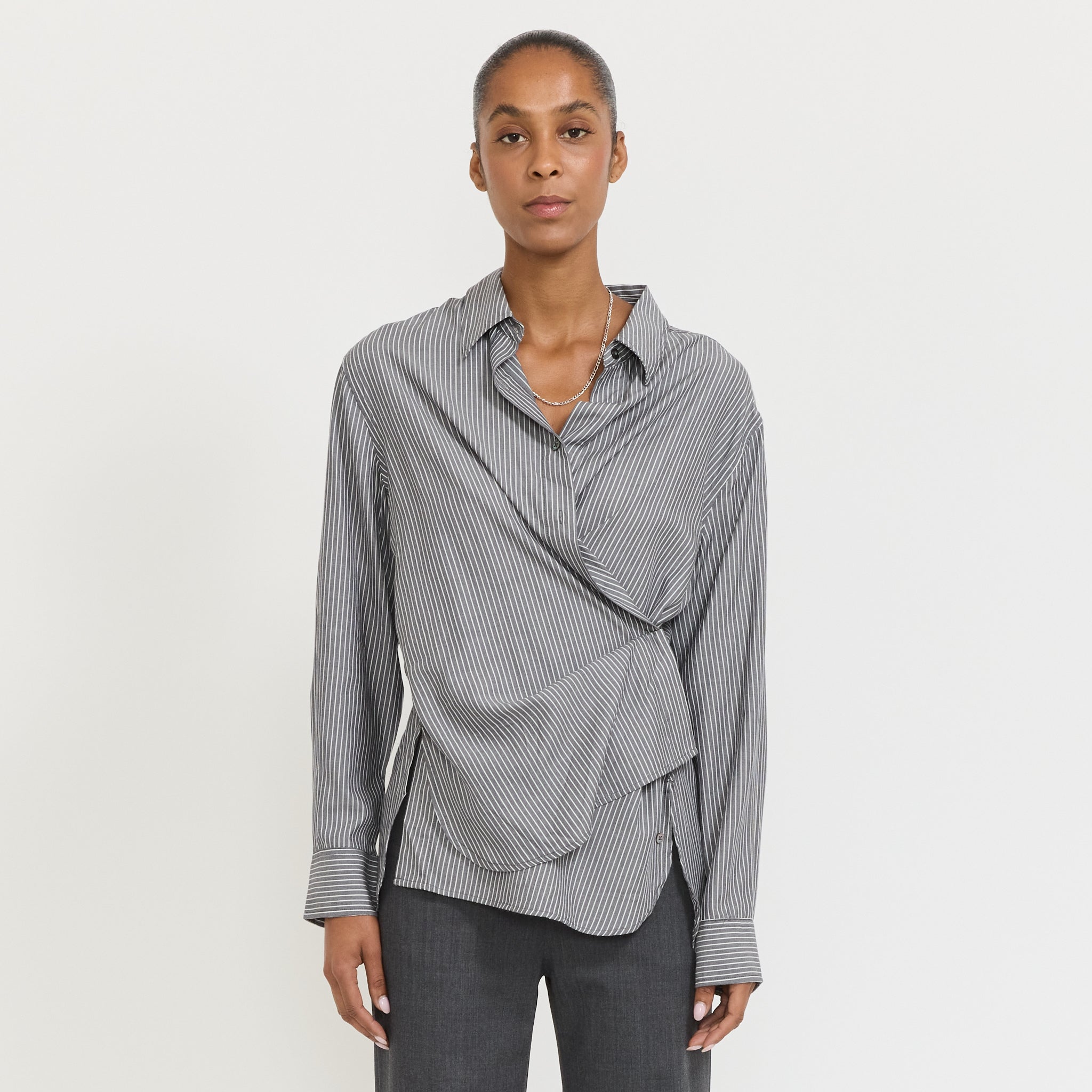 Mirage Drape Shirt Stripe