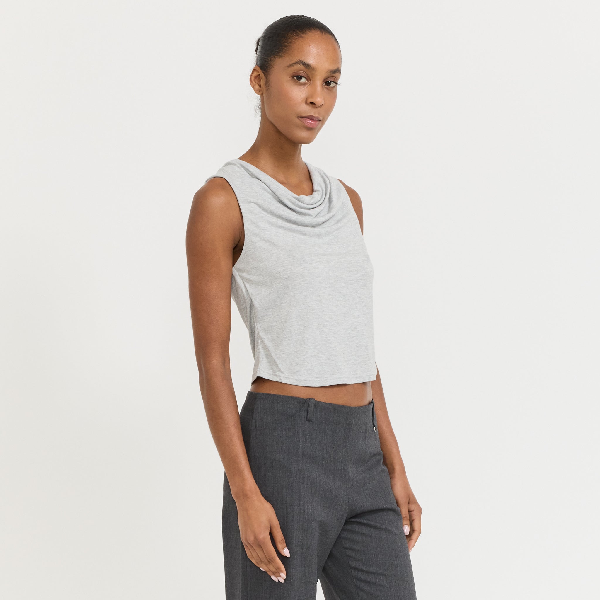 Mirage Drape Top Grey Marle