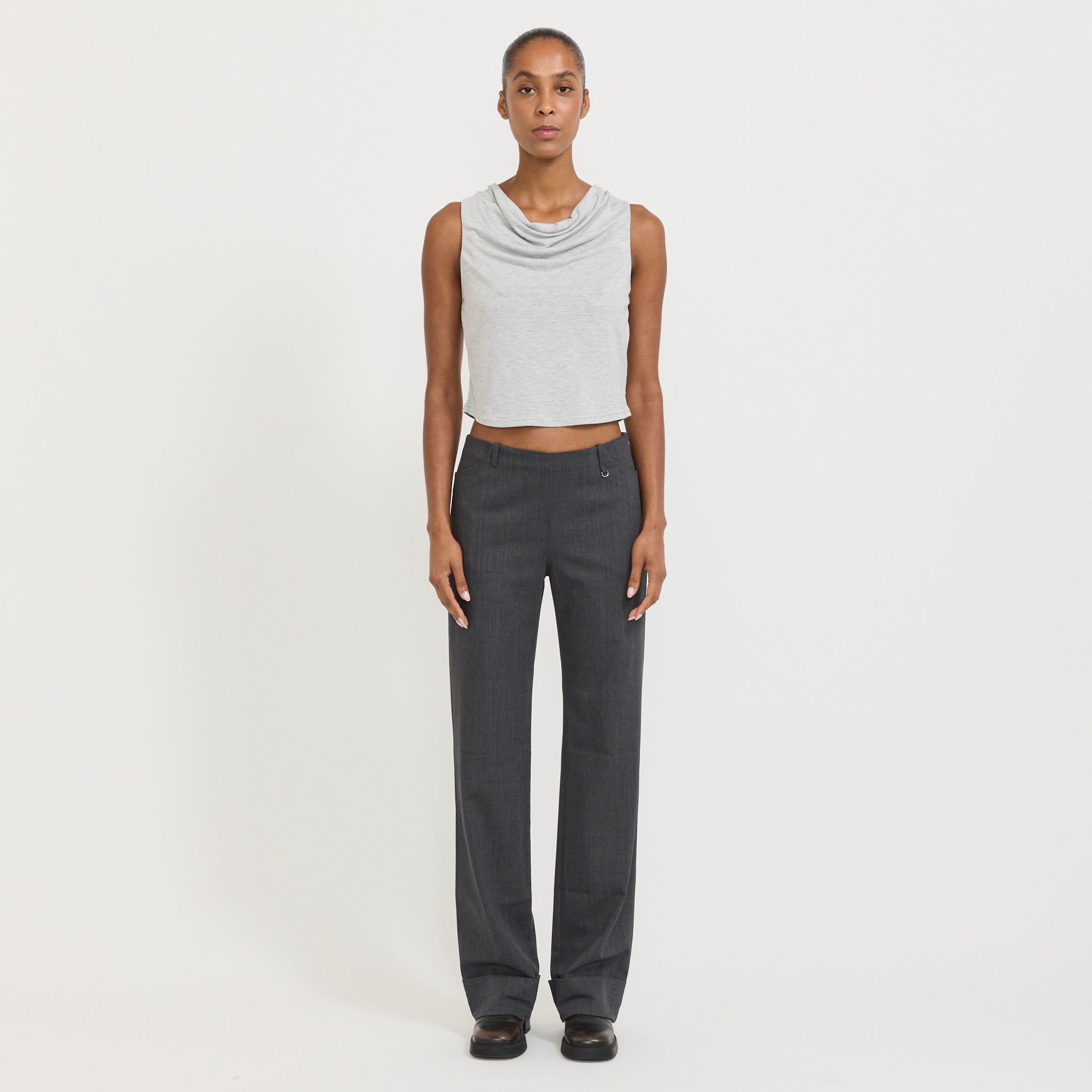 Mirage Drape Top Grey Marle