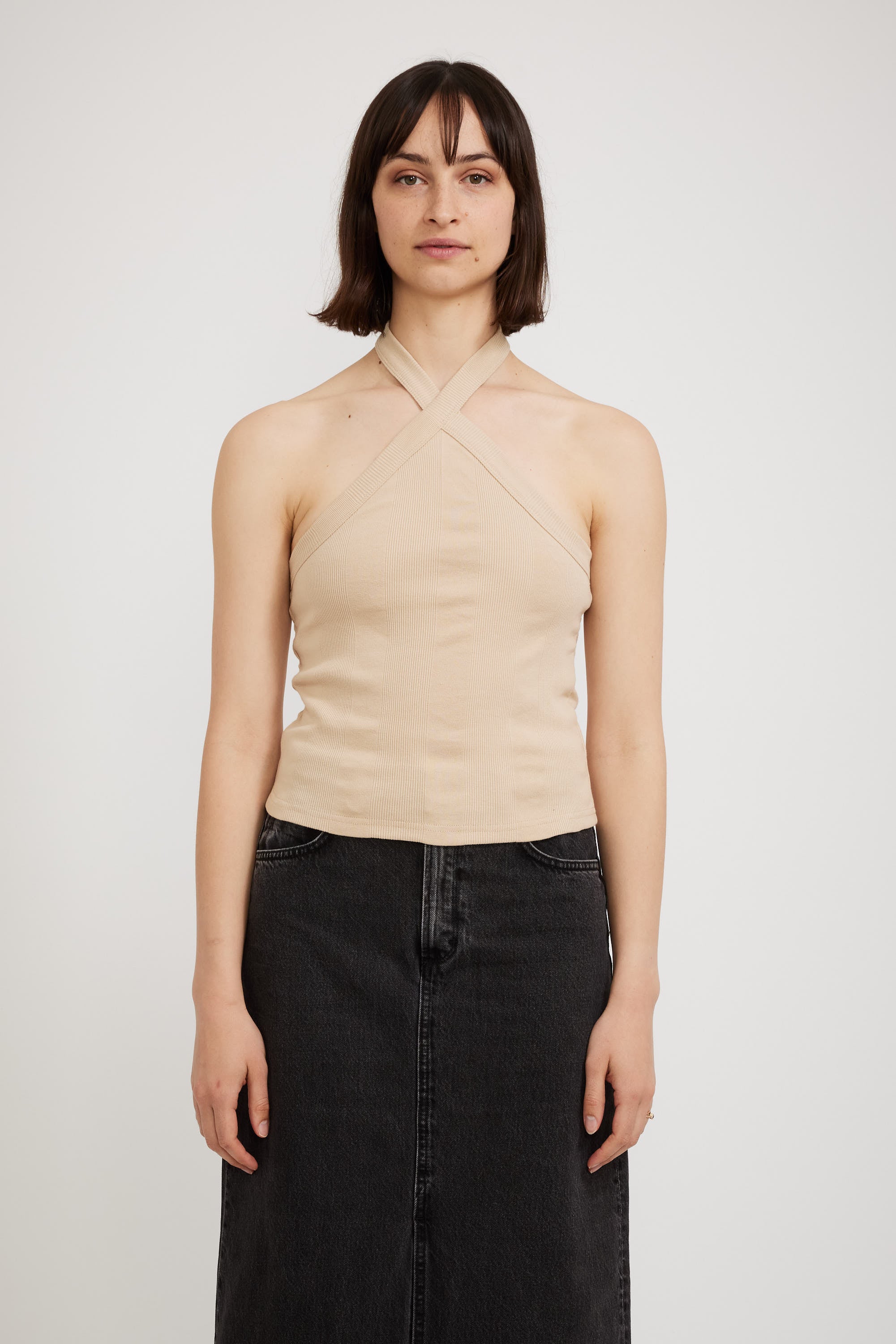 Neuw | Frenchie Halter Top Bleached Sand | Maplestore