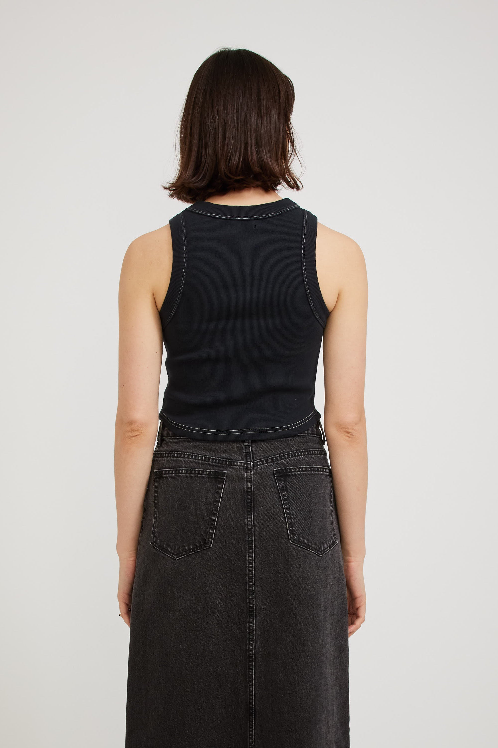 Neuw | Jonesy Recut Rib Singlet Black | Maplestore