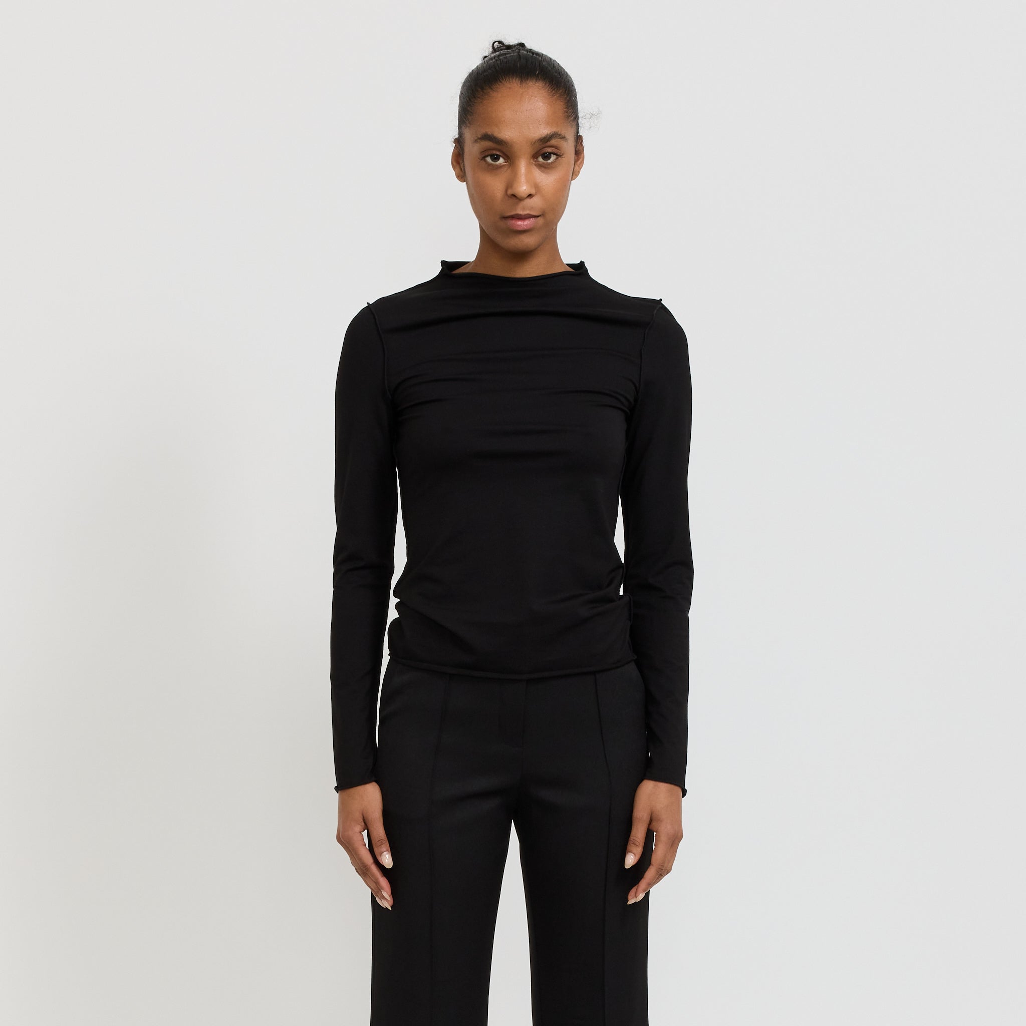 Neuw | Modal Long Sleeve Mockneck Black | Maplestore