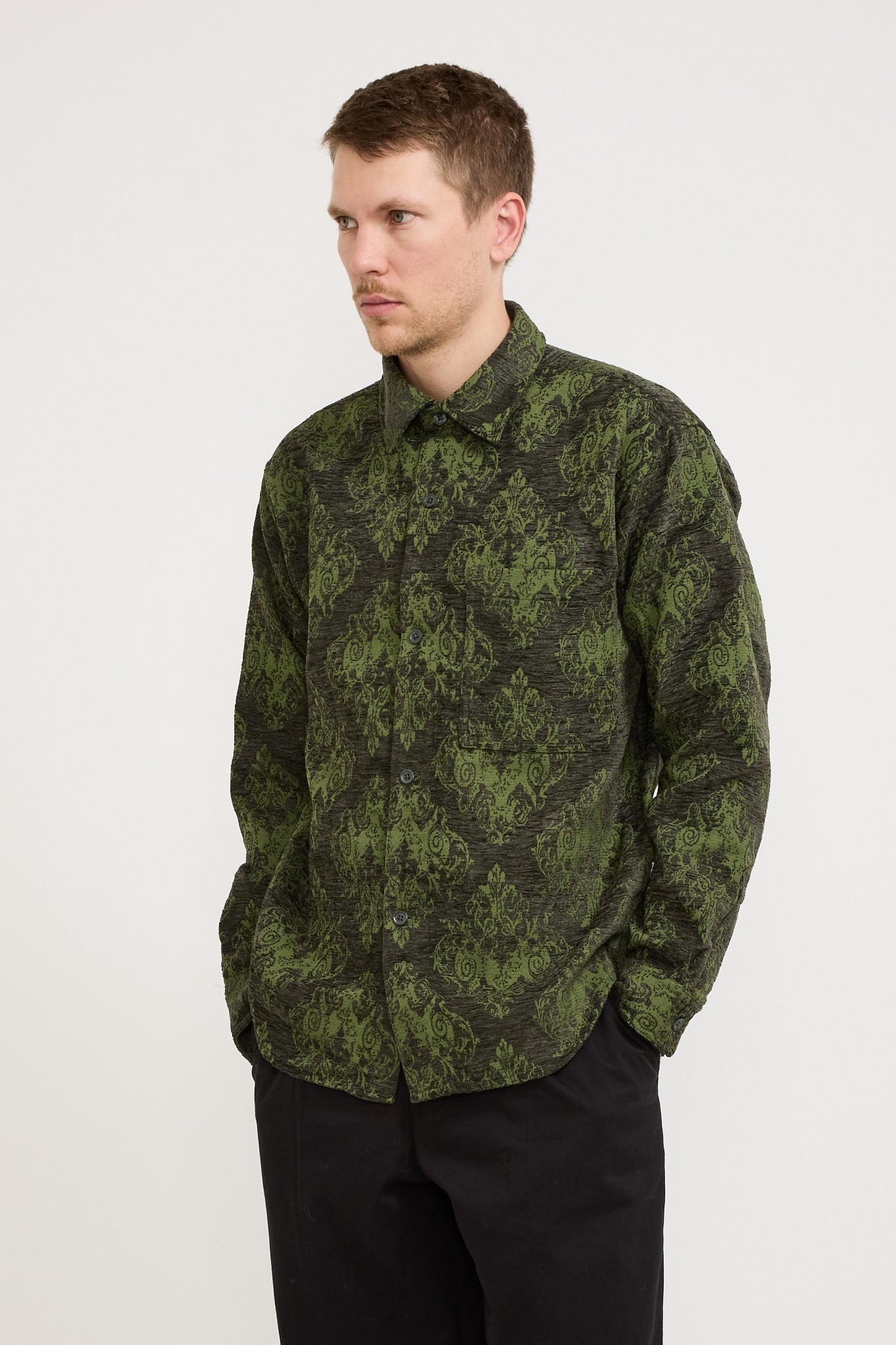 Adwin Jacquard Overshirt 5579 Dark Army