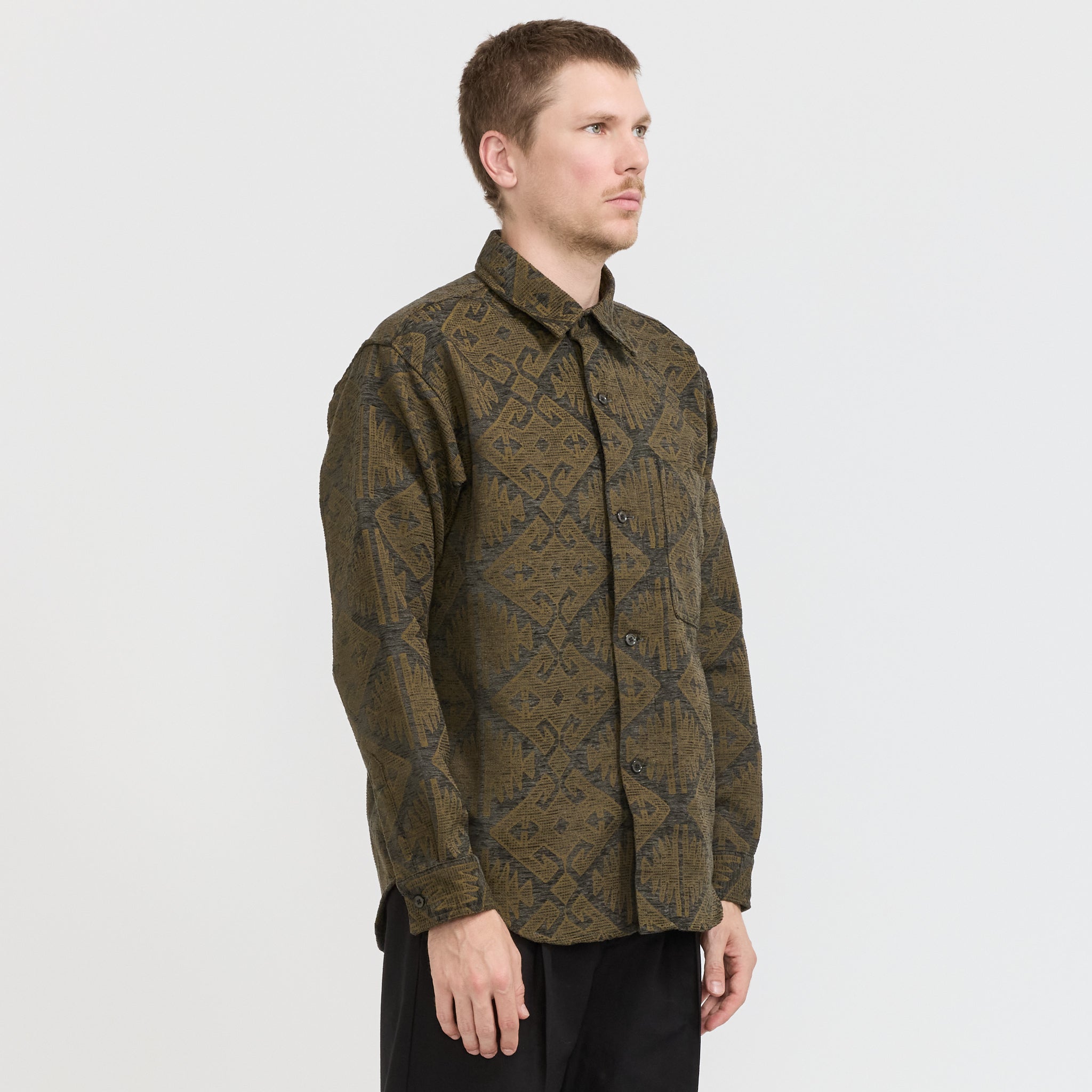 NN07 | Adwin Jacquard Overshirt Green Multi | Maplestore