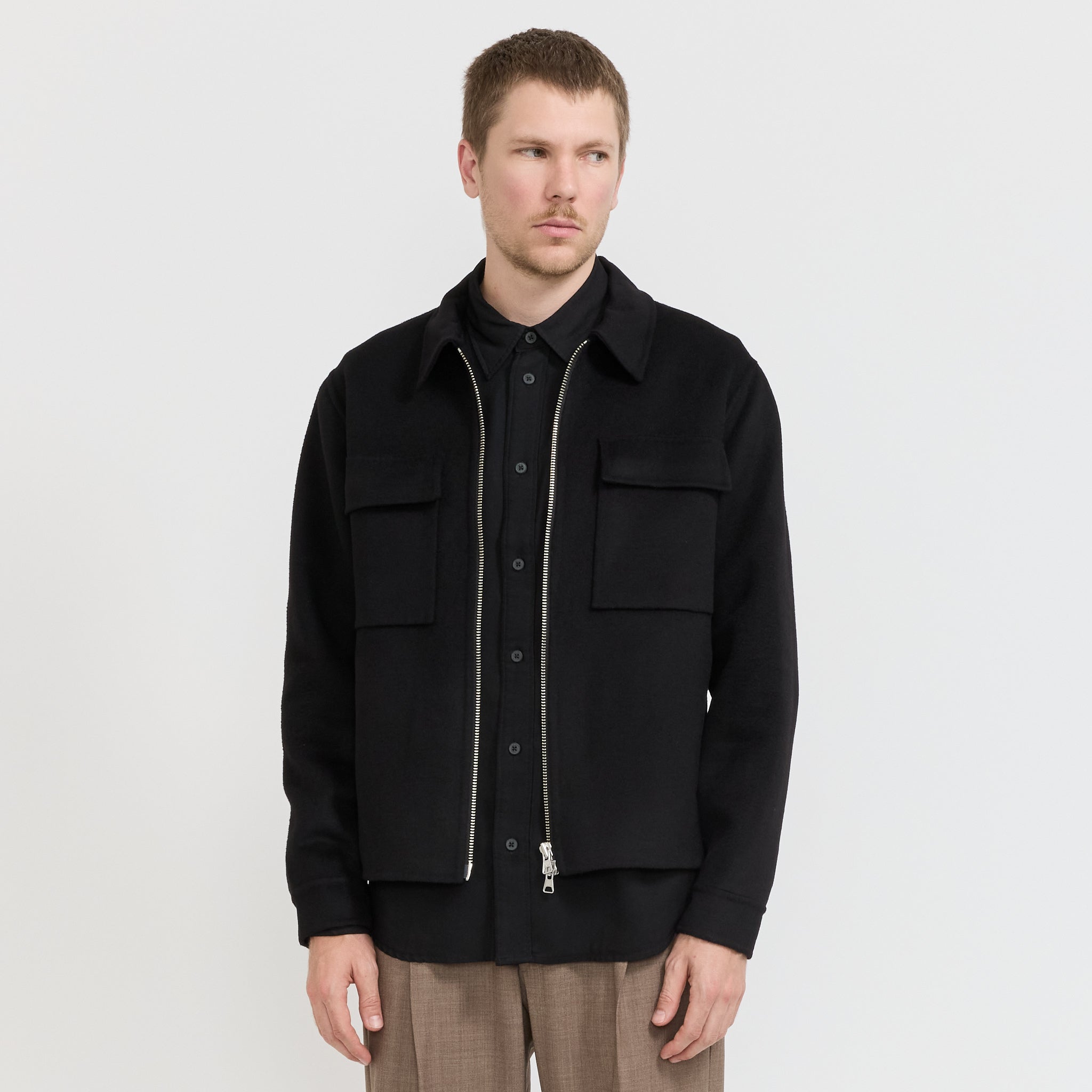Alban Brushed Jacket Black | NN07 Mens Jackets | Maplestore
