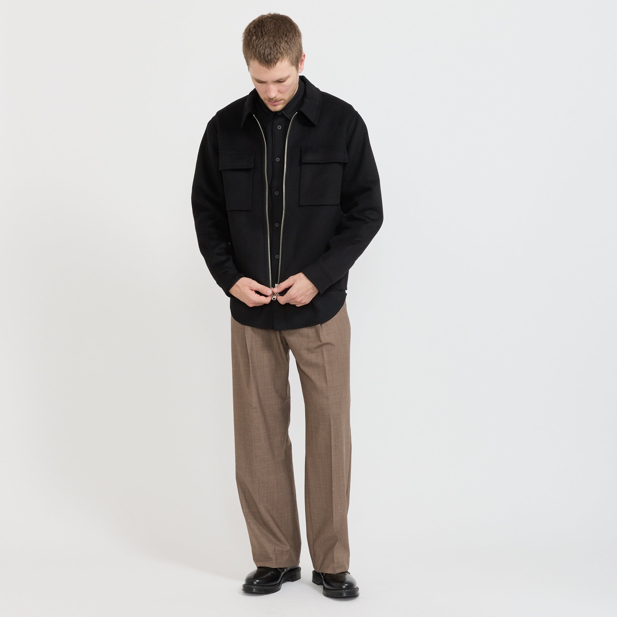 Alban Brushed Jacket Black for Men | Maplestore