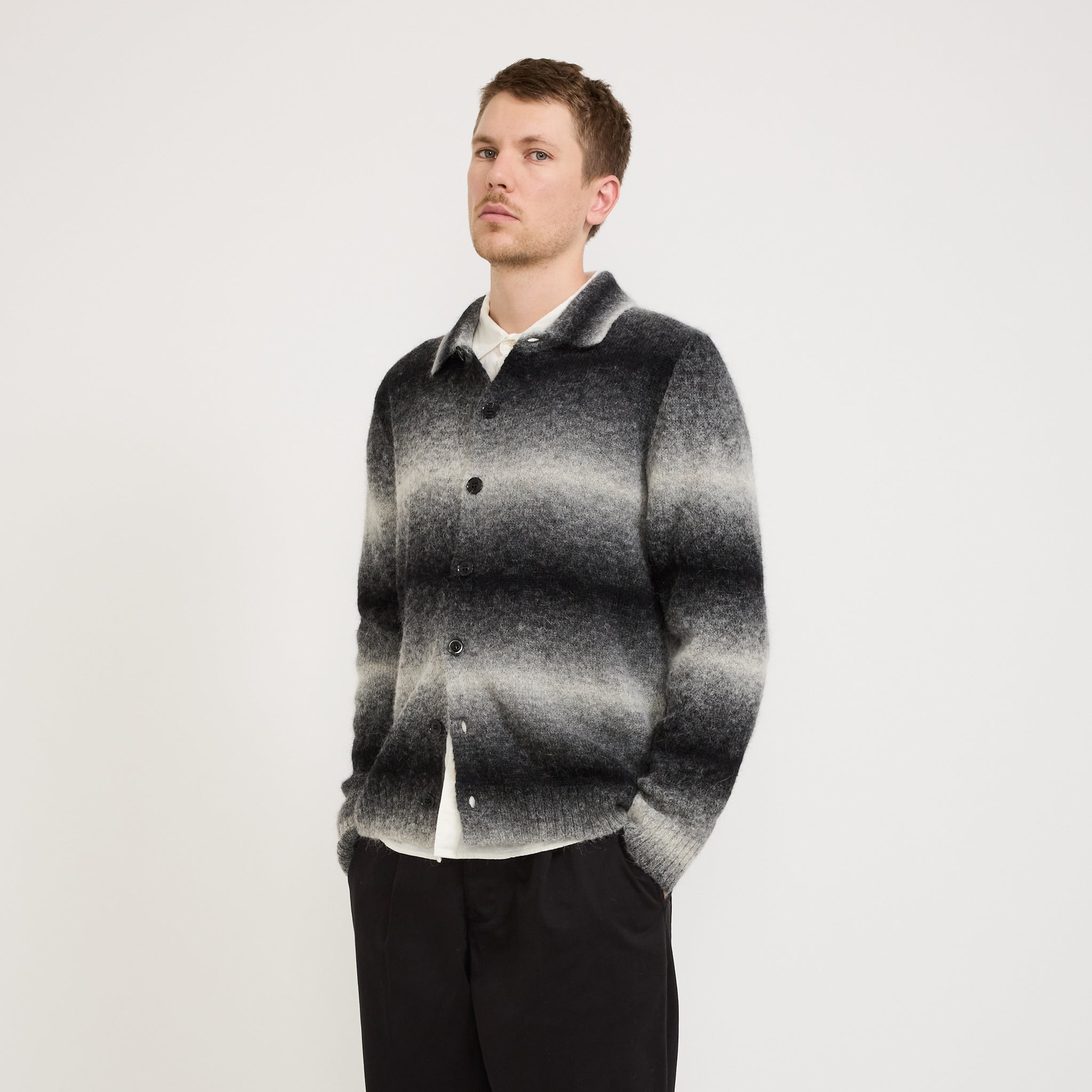Alfie Polo Cardigan 6656 Light Grey Multi