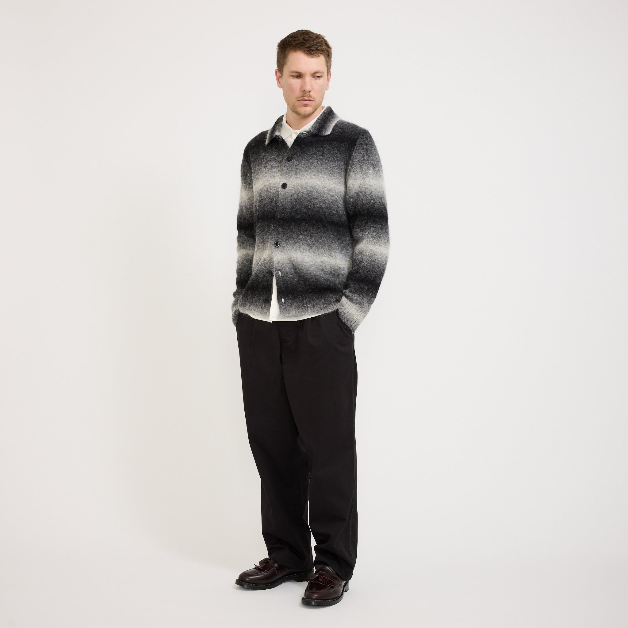 Alfie Polo Cardigan 6656 Light Grey Multi