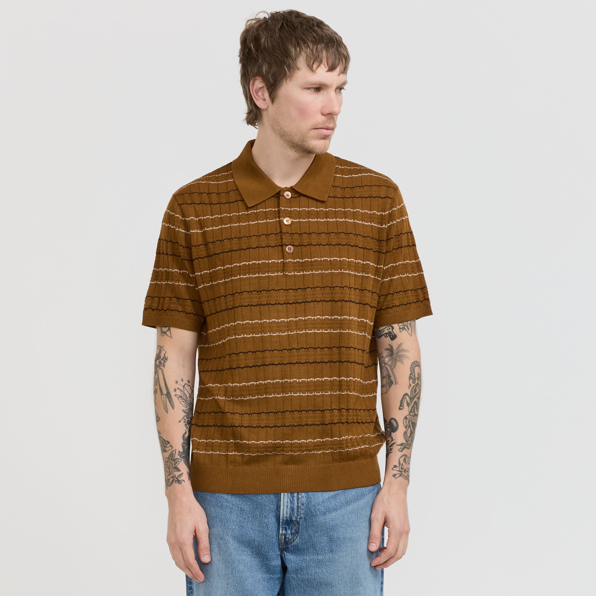 Alfie SS Polo 6584 Cinnamon