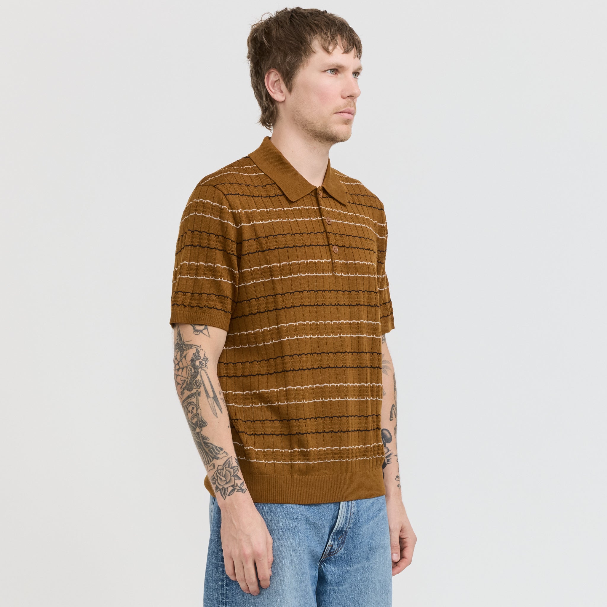 Alfie SS Polo 6584 Cinnamon